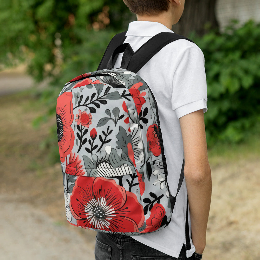 Floral Backpack, Flower Lover Rucksack, Botanical School Bag, Flower Enthusiast Bag, Blossom Backpack, Lovely Bloom Backpack, Spring Inspired Carryallack