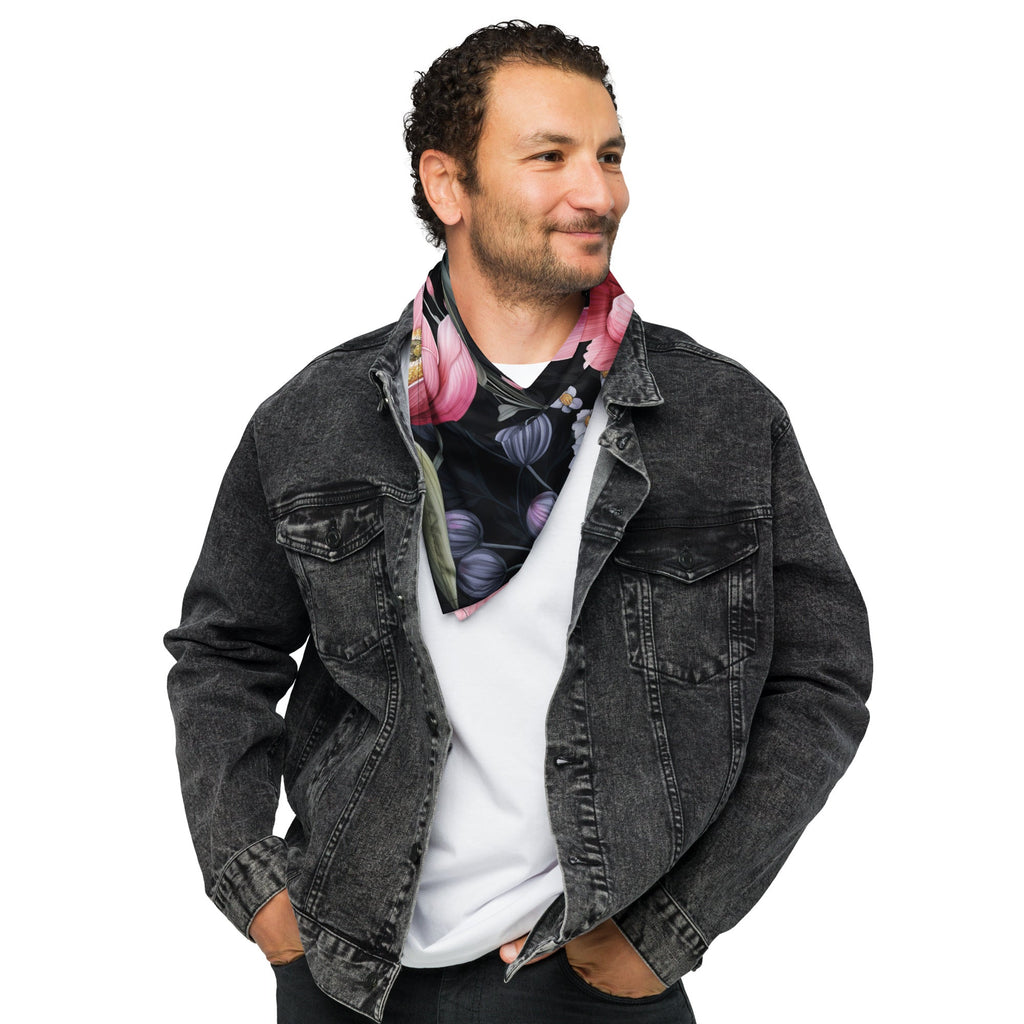 Floral Bandana, Flower Lover Bandana, Botanical Neck Scarf, Flower Enthusiast Neckwear, Blossom Bandana, Lovely Bloom Bandana, Spring Inspired Headwrap