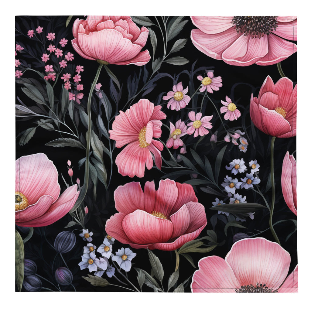 Floral Bandana, Flower Lover Bandana, Botanical Neck Scarf, Flower Enthusiast Neckwear, Blossom Bandana, Lovely Bloom Bandana, Spring Inspired Headwrap