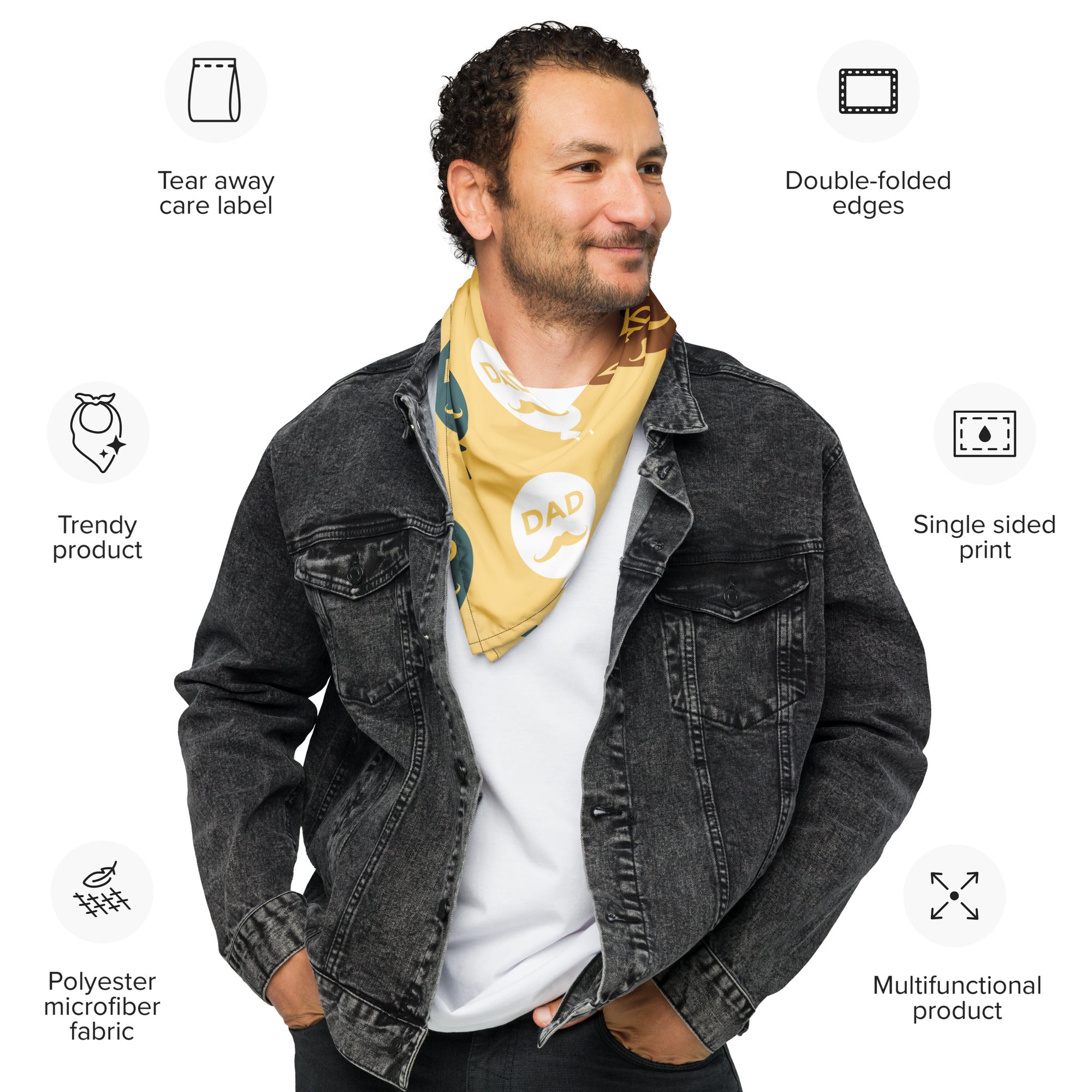 Cool Dad Bandana, Father Gift Bandana, Stylish Papa Neck Scarf, Dad Style Neckwear, Fatherly Bandana, Best Papa Bandana, Father’s Day Present
