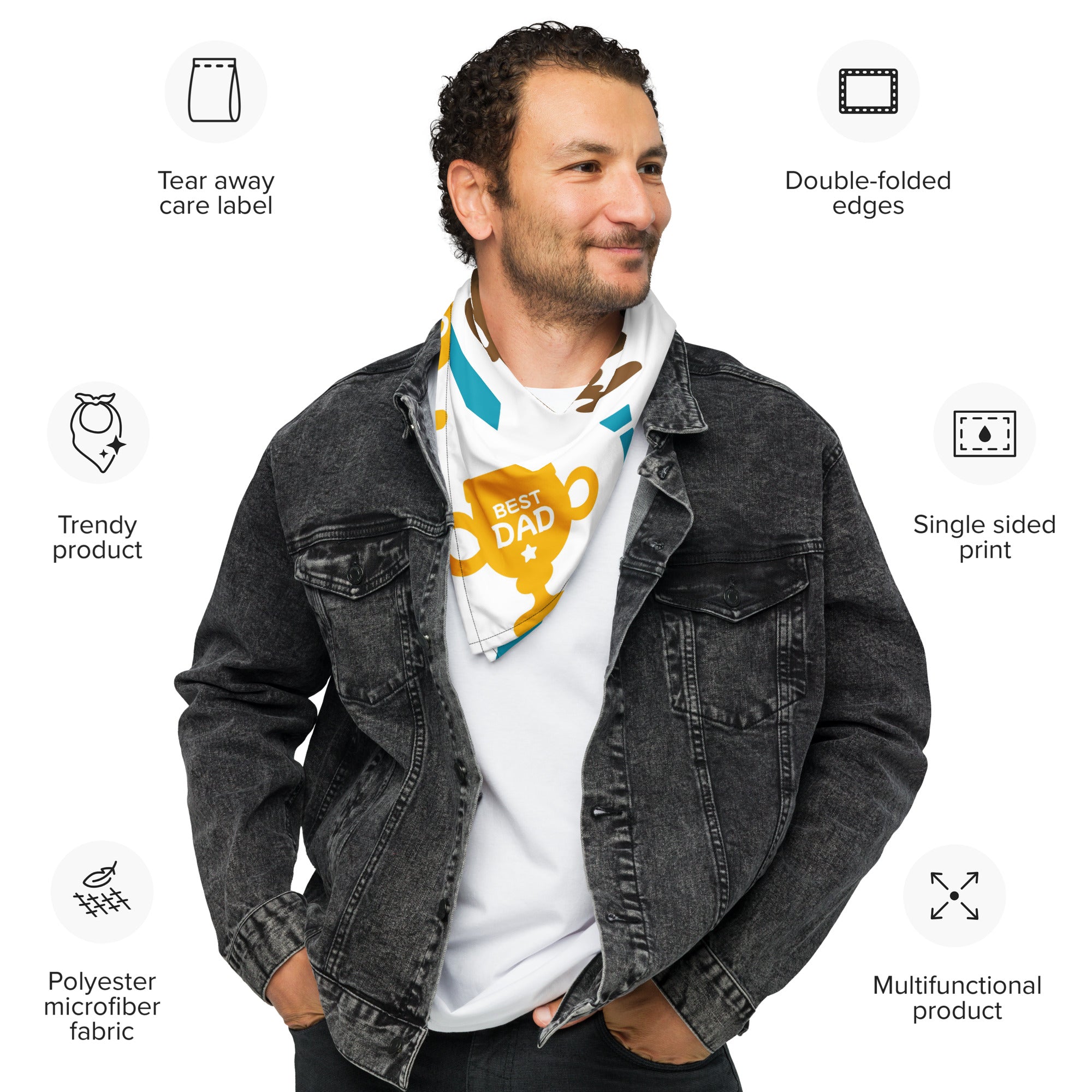 Cool Dad Bandana, Father Gift Bandana, Stylish Papa Neck Scarf, Dad Style Neckwear, Fatherly Bandana, Best Papa Bandana, Father’s Day Present