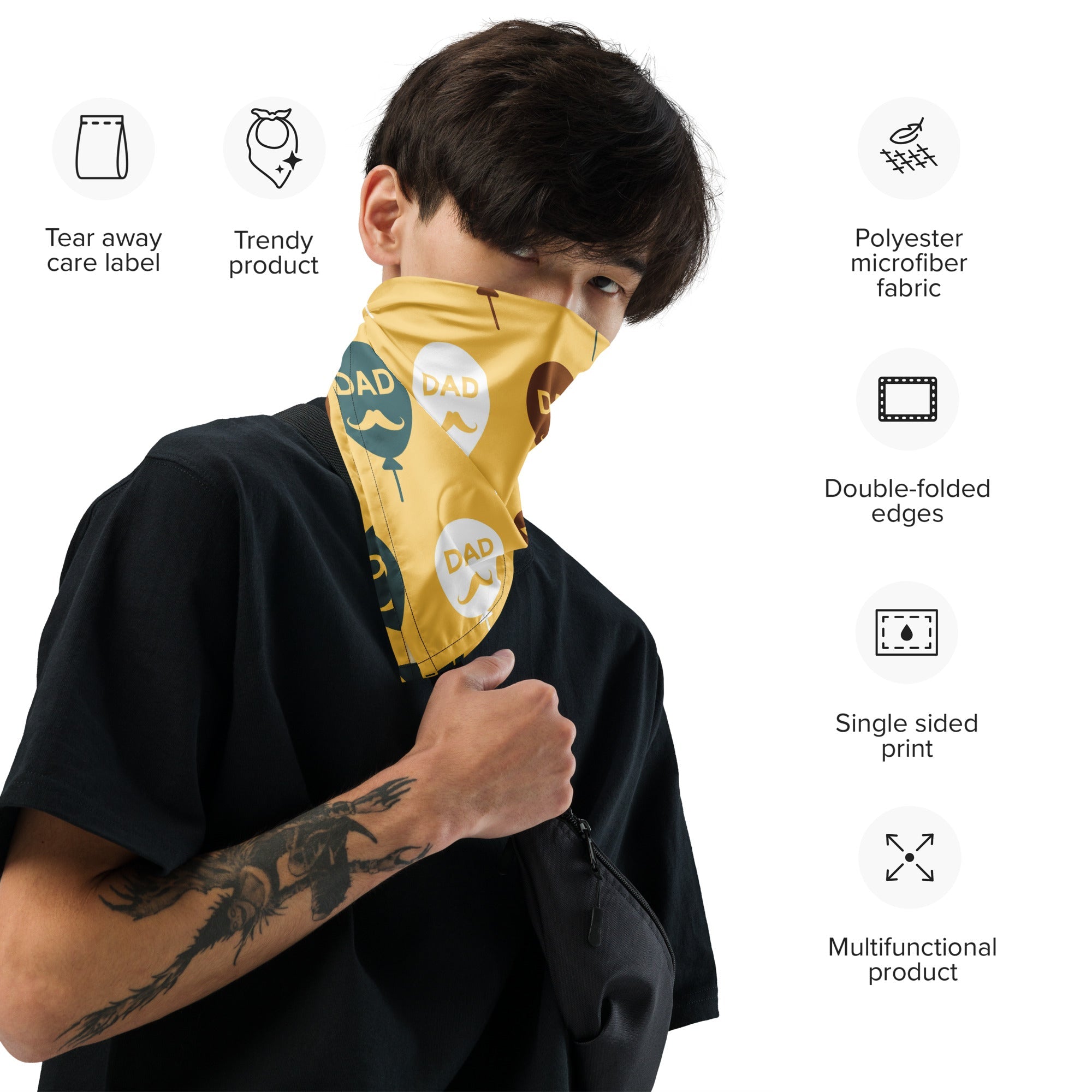 Cool Dad Bandana, Father Gift Bandana, Stylish Papa Neck Scarf, Dad Style Neckwear, Fatherly Bandana, Best Papa Bandana, Father’s Day Present