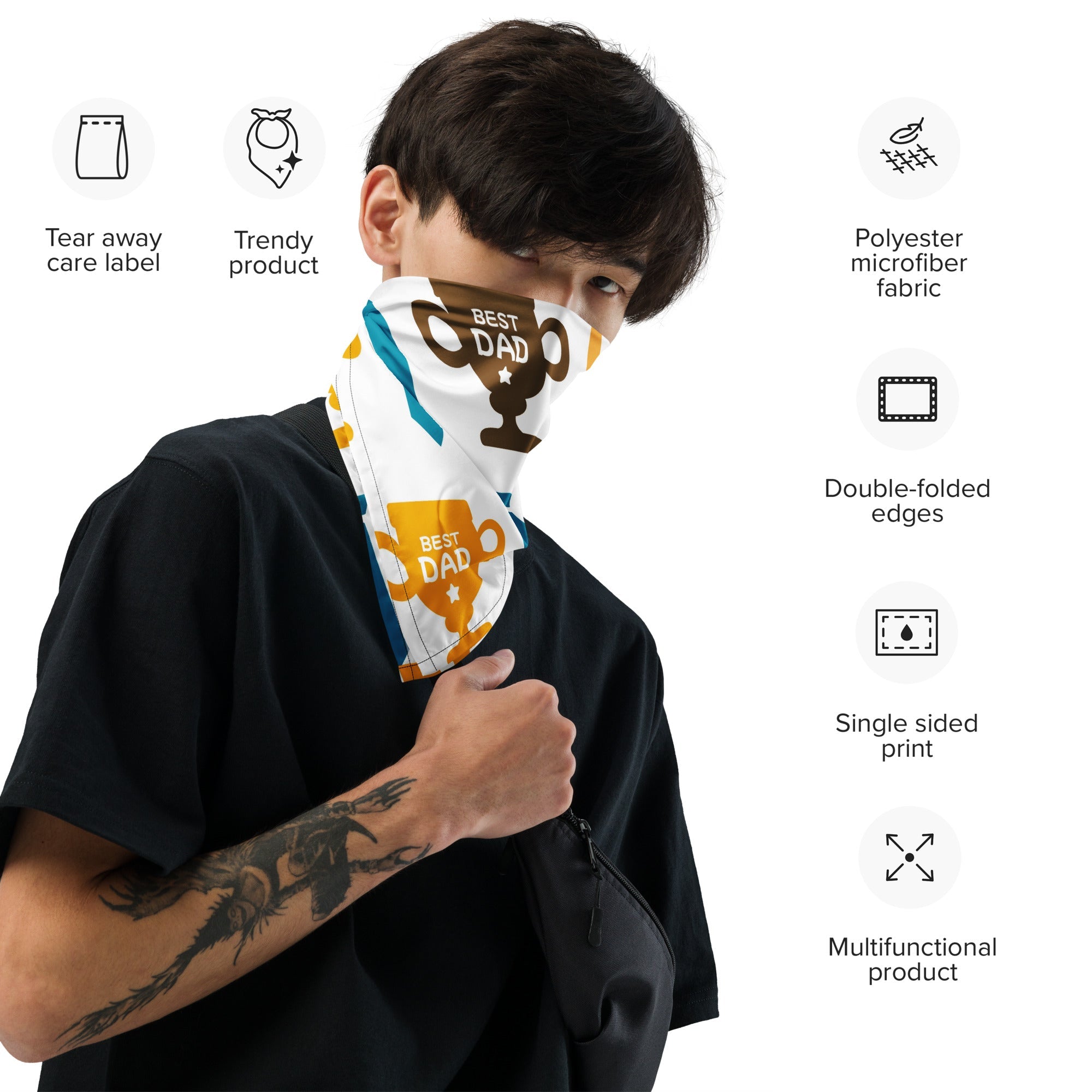 Cool Dad Bandana, Father Gift Bandana, Stylish Papa Neck Scarf, Dad Style Neckwear, Fatherly Bandana, Best Papa Bandana, Father’s Day Present