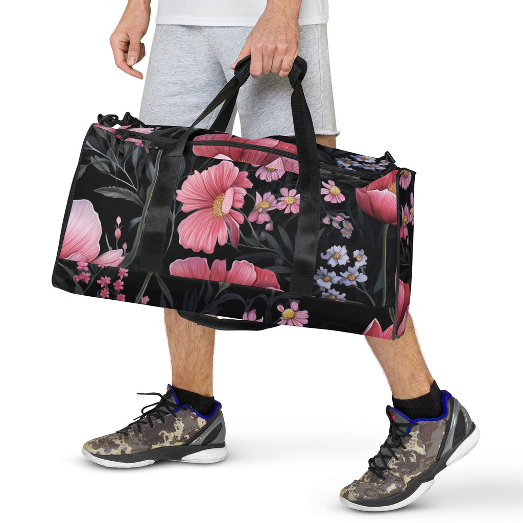 Floral Duffle Bag, Flower Lover Gym Bag, Botanical Travel Bag, Flower Enthusiast Bag, Blossom Duffle, Lovely Bloom Carryall, Spring Inspired Luggage
