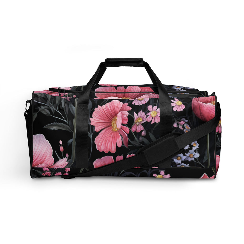 Floral Duffle Bag, Flower Lover Gym Bag, Botanical Travel Bag, Flower Enthusiast Bag, Blossom Duffle, Lovely Bloom Carryall, Spring Inspired Luggage