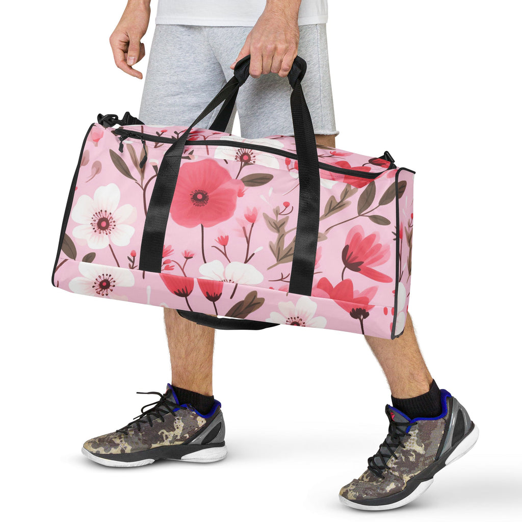 Floral Duffle Bag, Flower Lover Gym Bag, Botanical Travel Bag, Flower Enthusiast Bag, Blossom Duffle, Lovely Bloom Carryall, Spring Inspired Luggage