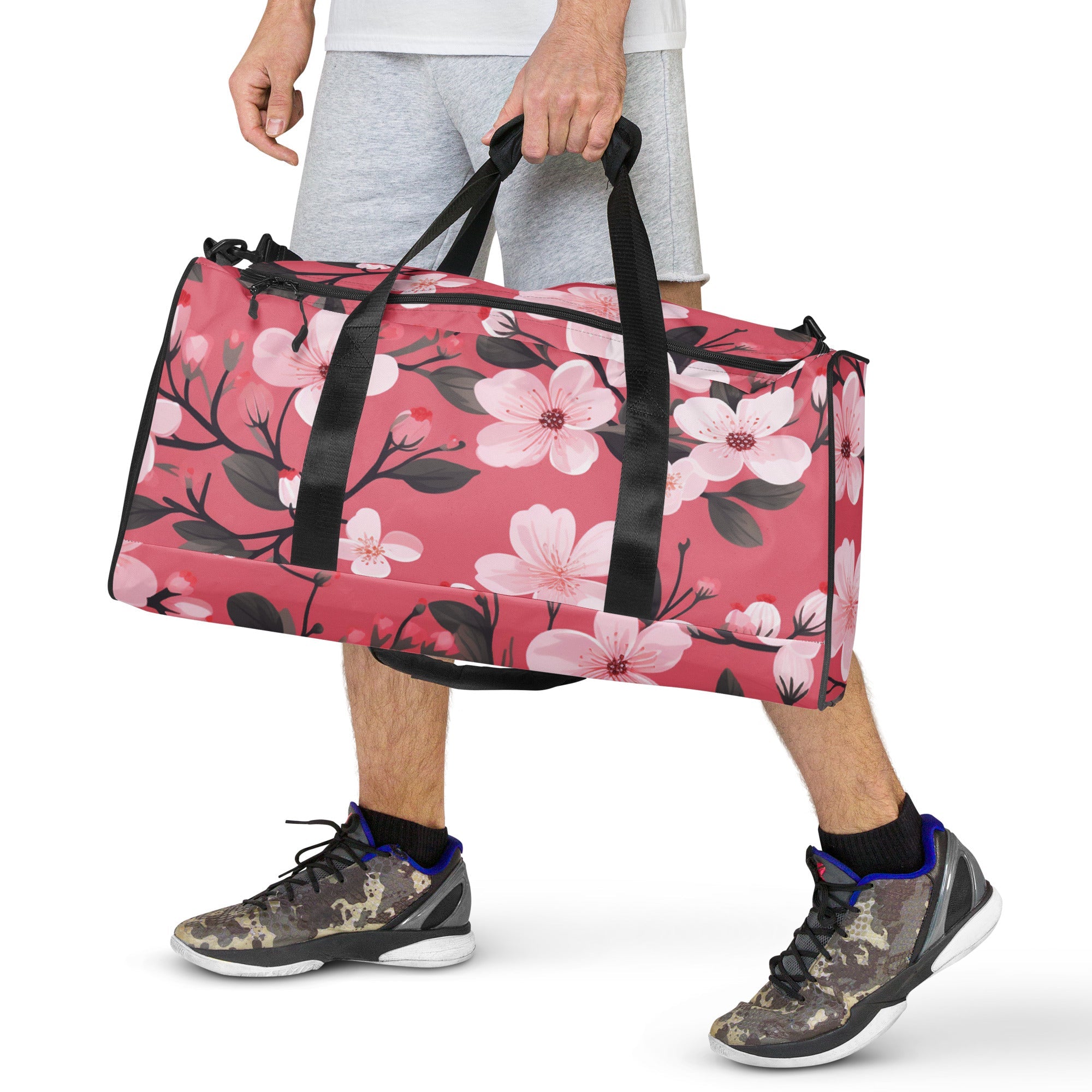Floral Duffle Bag, Flower Lover Gym Bag, Botanical Travel Bag, Flower Enthusiast Bag, Blossom Duffle, Lovely Bloom Carryall, Spring Inspired Luggage