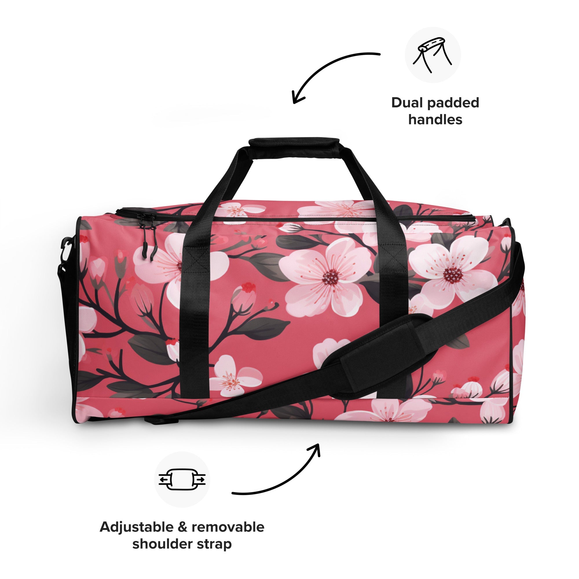 Floral Duffle Bag, Flower Lover Gym Bag, Botanical Travel Bag, Flower Enthusiast Bag, Blossom Duffle, Lovely Bloom Carryall, Spring Inspired Luggage