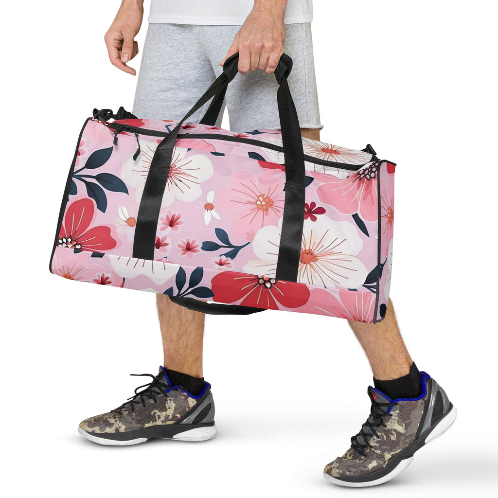 Floral Duffle Bag, Flower Lover Gym Bag, Botanical Travel Bag, Flower Enthusiast Bag, Blossom Duffle, Lovely Bloom Carryall, Spring Inspired Luggage