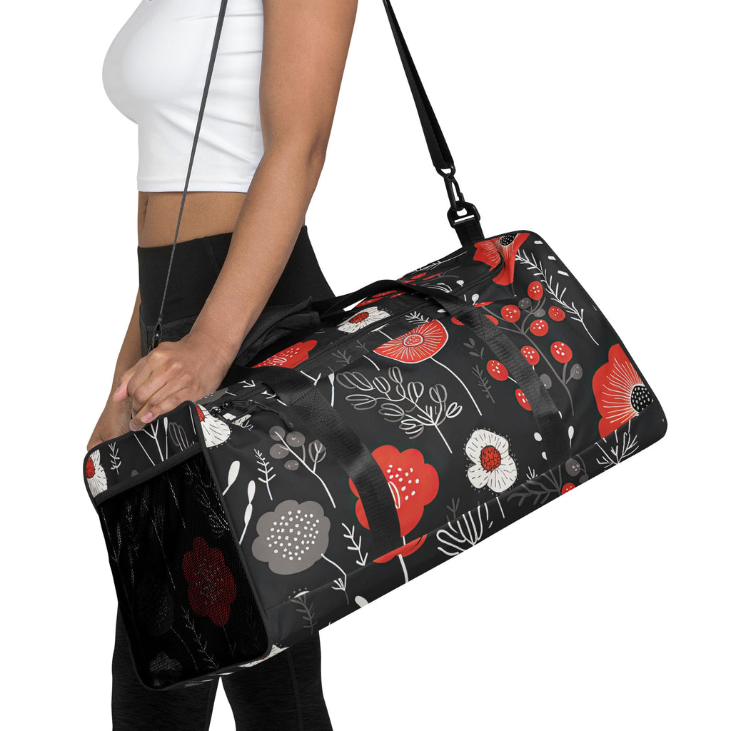 Floral Duffle Bag, Flower Lover Gym Bag, Botanical Travel Bag, Flower Enthusiast Bag, Blossom Duffle, Lovely Bloom Carryall, Spring Inspired Luggage