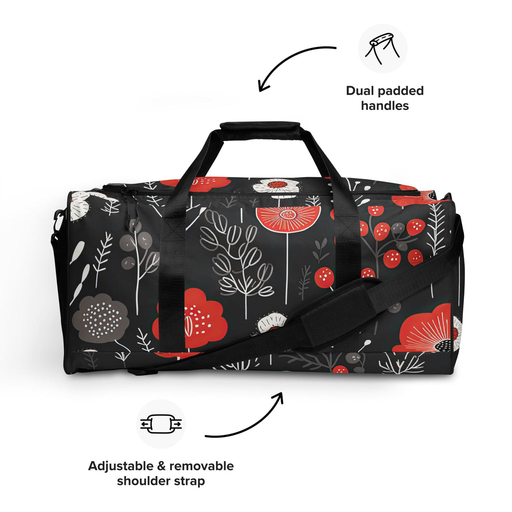 Floral Duffle Bag, Flower Lover Gym Bag, Botanical Travel Bag, Flower Enthusiast Bag, Blossom Duffle, Lovely Bloom Carryall, Spring Inspired Luggage