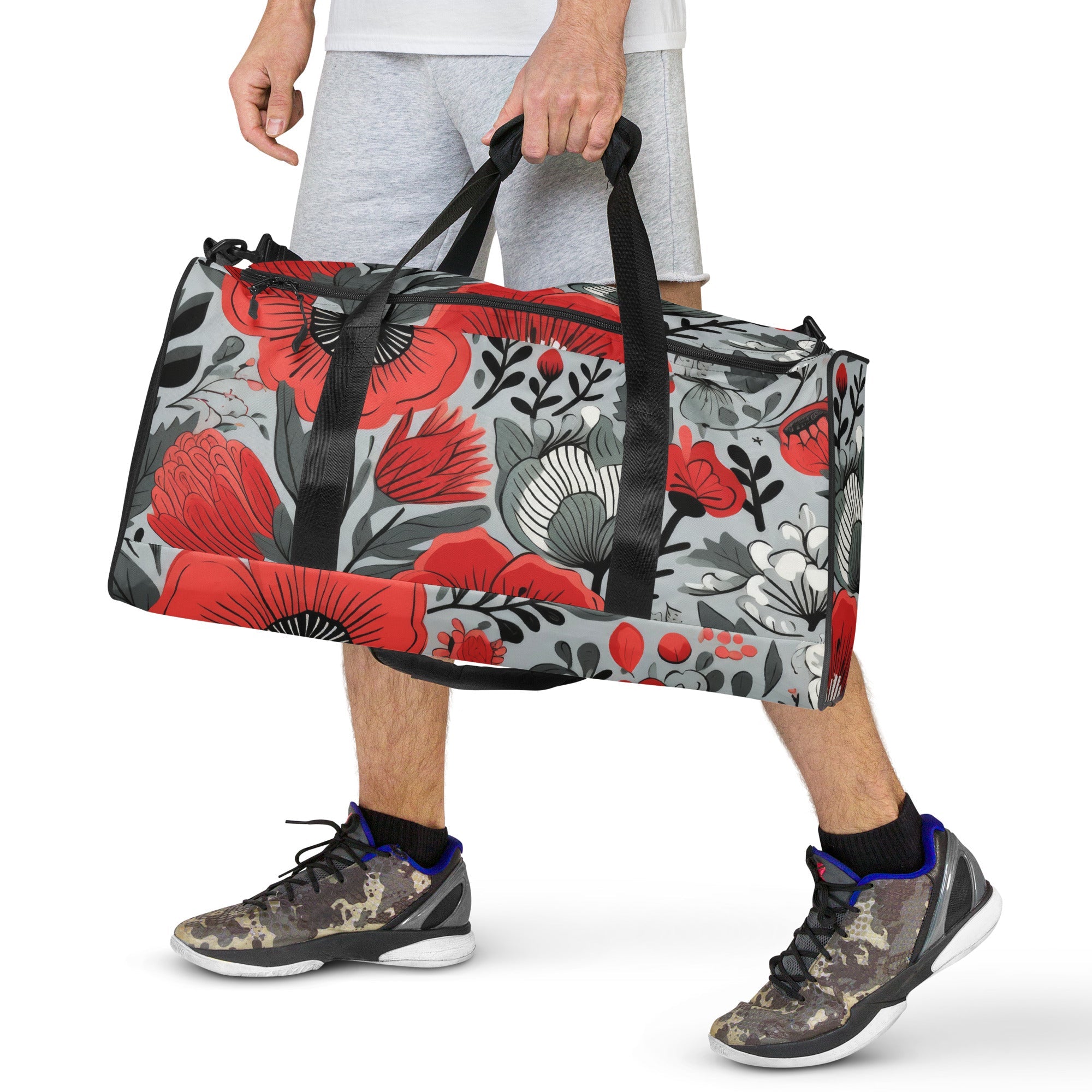 Floral Duffle Bag, Flower Lover Gym Bag, Botanical Travel Bag, Flower Enthusiast Bag, Blossom Duffle, Lovely Bloom Carryall, Spring Inspired Luggage