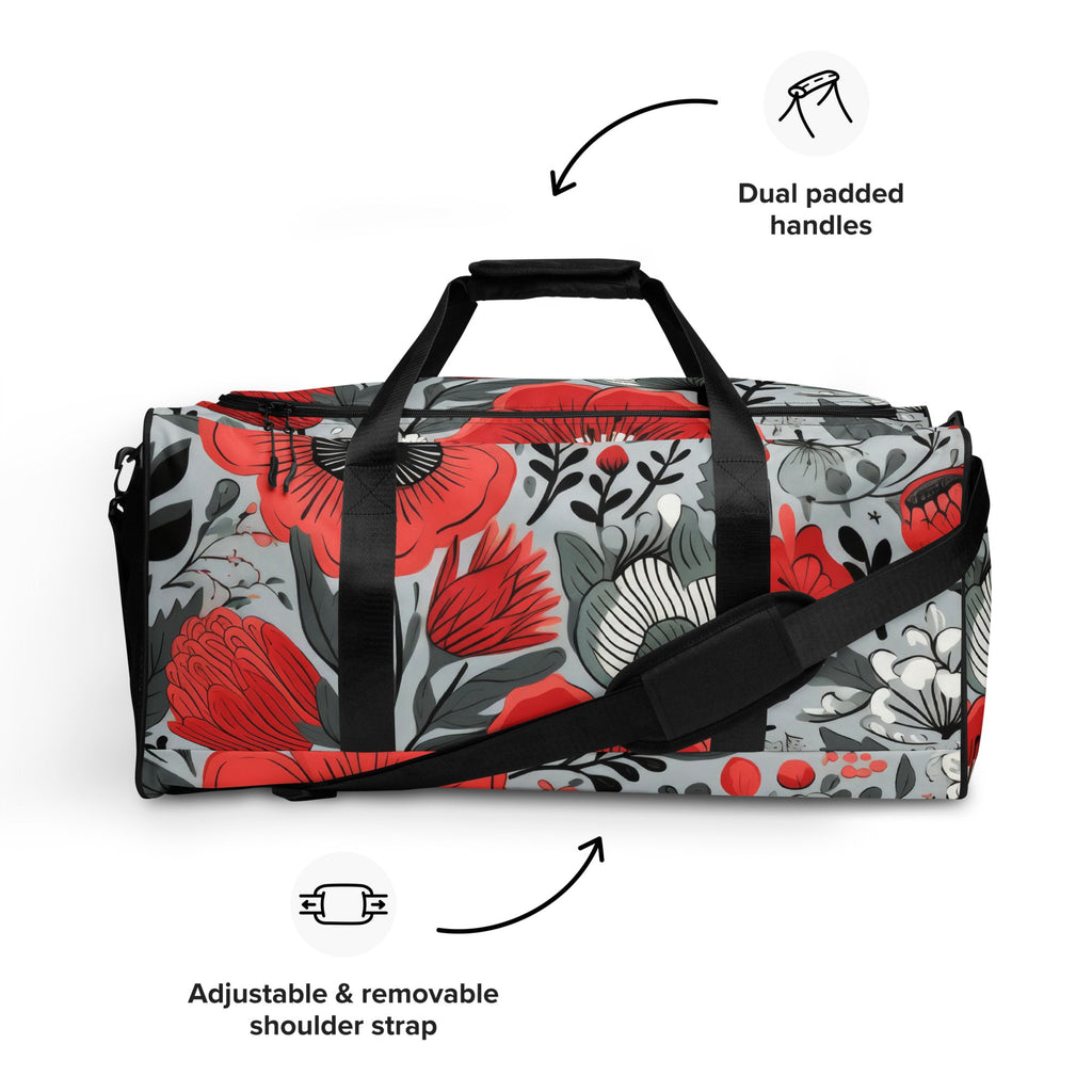 Floral Duffle Bag, Flower Lover Gym Bag, Botanical Travel Bag, Flower Enthusiast Bag, Blossom Duffle, Lovely Bloom Carryall, Spring Inspired Luggage