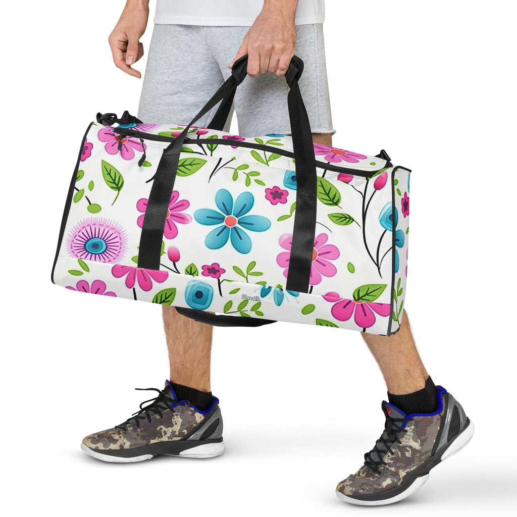 Floral Duffle Bag, Flower Lover Gym Bag, Botanical Travel Bag, Flower Enthusiast Bag, Blossom Duffle, Lovely Bloom Carryall, Spring Inspired Luggage