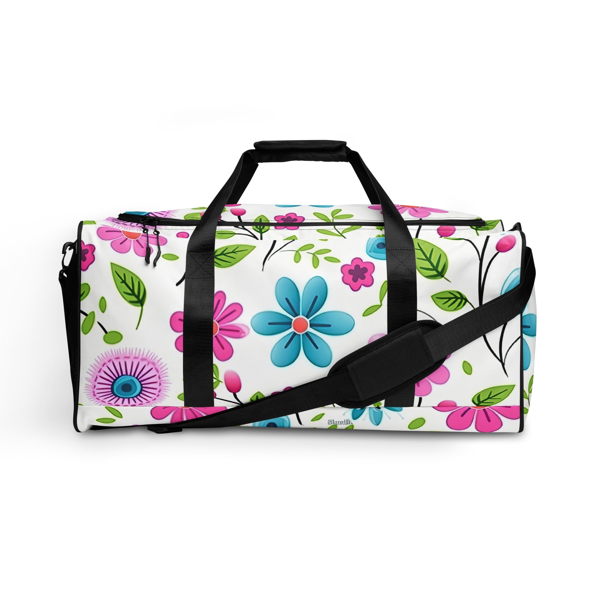 Floral Duffle Bag, Flower Lover Gym Bag, Botanical Travel Bag, Flower Enthusiast Bag, Blossom Duffle, Lovely Bloom Carryall, Spring Inspired Luggage