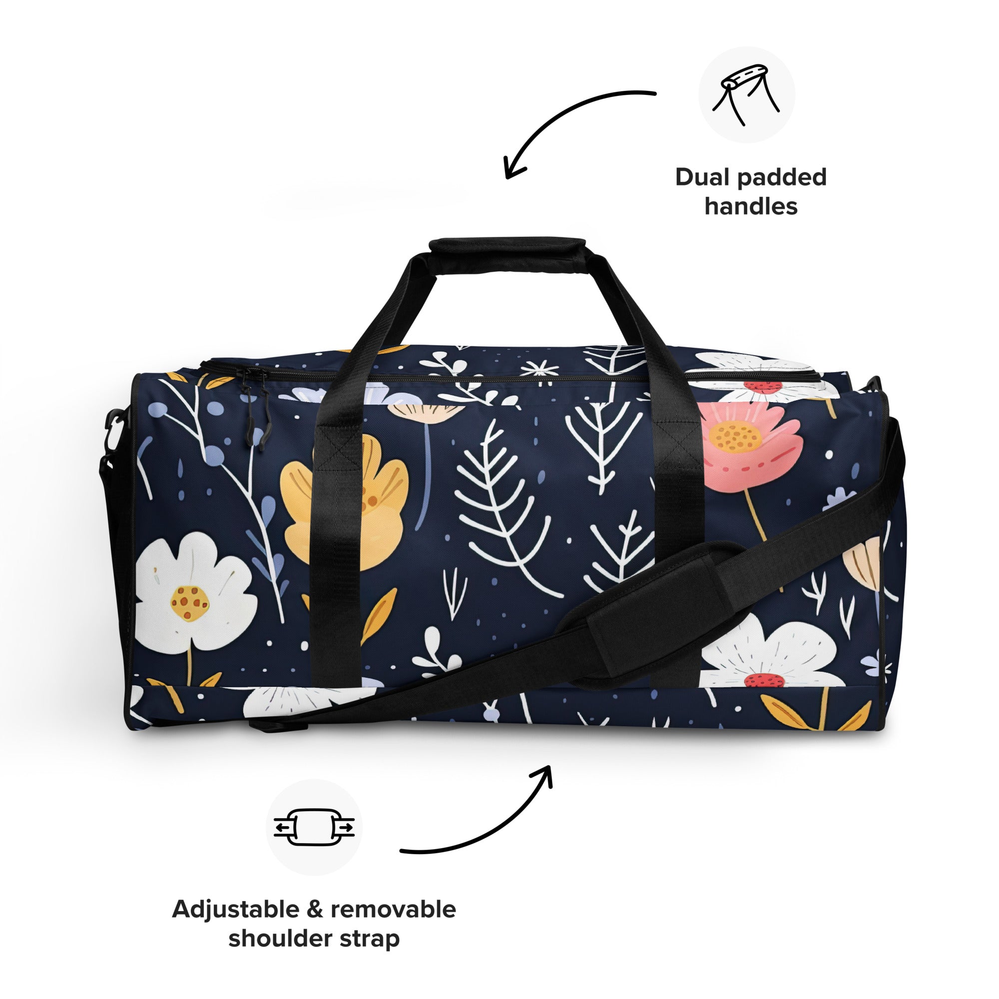 Floral Duffle Bag, Flower Lover Gym Bag, Botanical Travel Bag, Flower Enthusiast Bag, Blossom Duffle, Lovely Bloom Carryall, Spring Inspired Luggage
