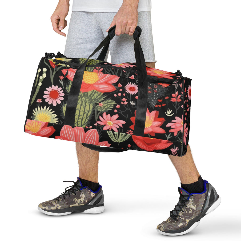 Floral Duffle Bag, Flower Lover Gym Bag, Botanical Travel Bag, Flower Enthusiast Bag, Blossom Duffle, Lovely Bloom Carryall, Spring Inspired Luggage