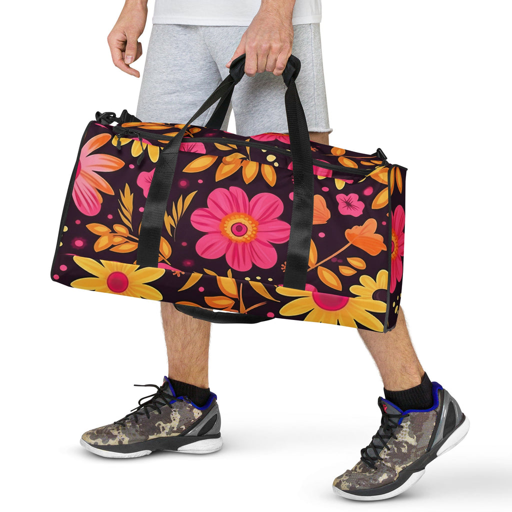 Floral Duffle Bag, Flower Lover Gym Bag, Botanical Travel Bag, Flower Enthusiast Bag, Blossom Duffle, Lovely Bloom Carryall, Spring Inspired Luggage