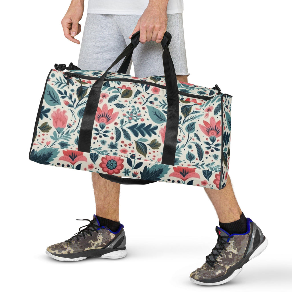 Floral Duffle Bag, Flower Lover Gym Bag, Botanical Travel Bag, Flower Enthusiast Bag, Blossom Duffle, Lovely Bloom Carryall, Spring Inspired Luggage