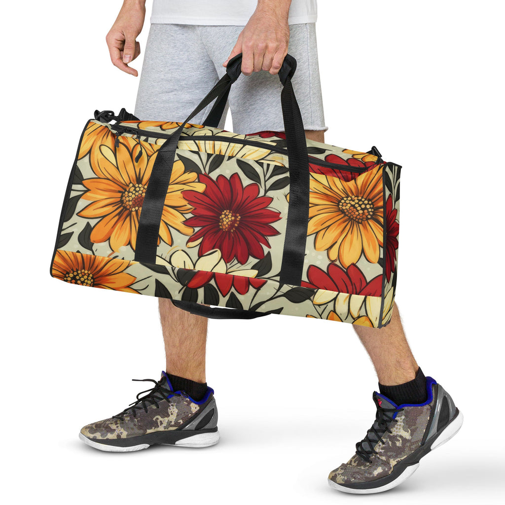 Floral Duffle Bag, Flower Lover Gym Bag, Botanical Travel Bag, Flower Enthusiast Bag, Blossom Duffle, Lovely Bloom Carryall, Spring Inspired Luggage