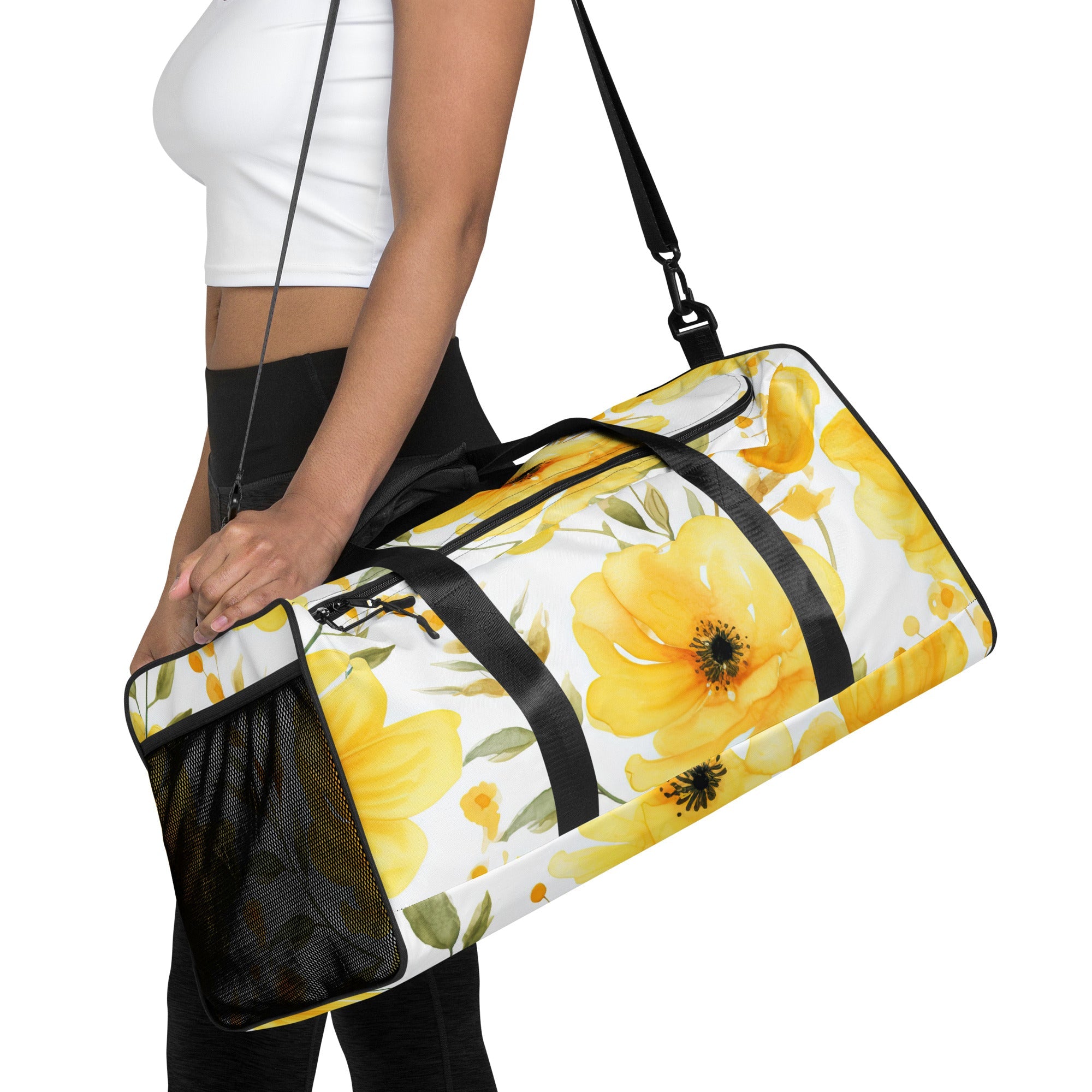 Floral Duffle Bag, Flower Lover Gym Bag, Botanical Travel Bag, Flower Enthusiast Bag, Blossom Duffle, Lovely Bloom Carryall, Spring Inspired Luggage