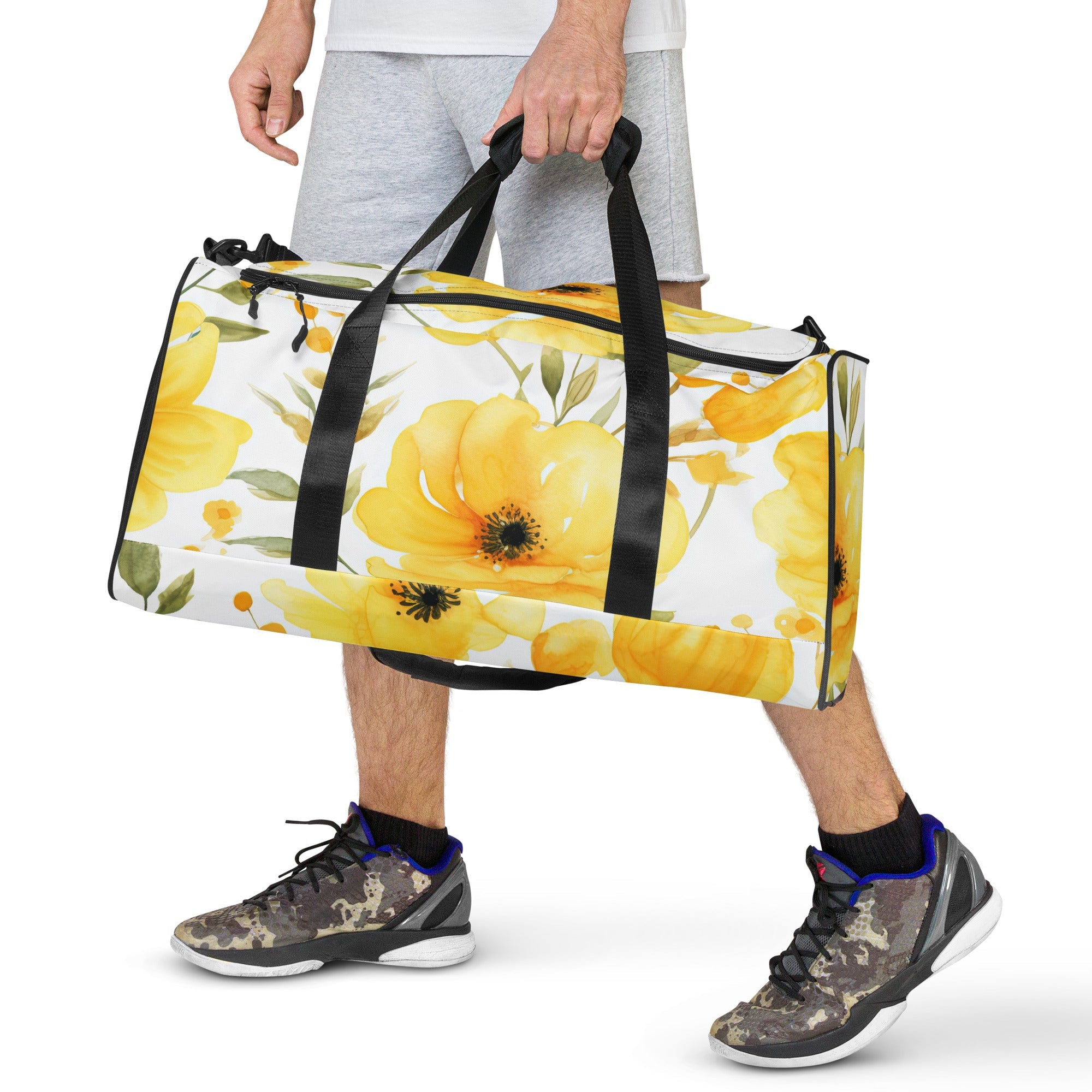 Floral Duffle Bag, Flower Lover Gym Bag, Botanical Travel Bag, Flower Enthusiast Bag, Blossom Duffle, Lovely Bloom Carryall, Spring Inspired Luggage