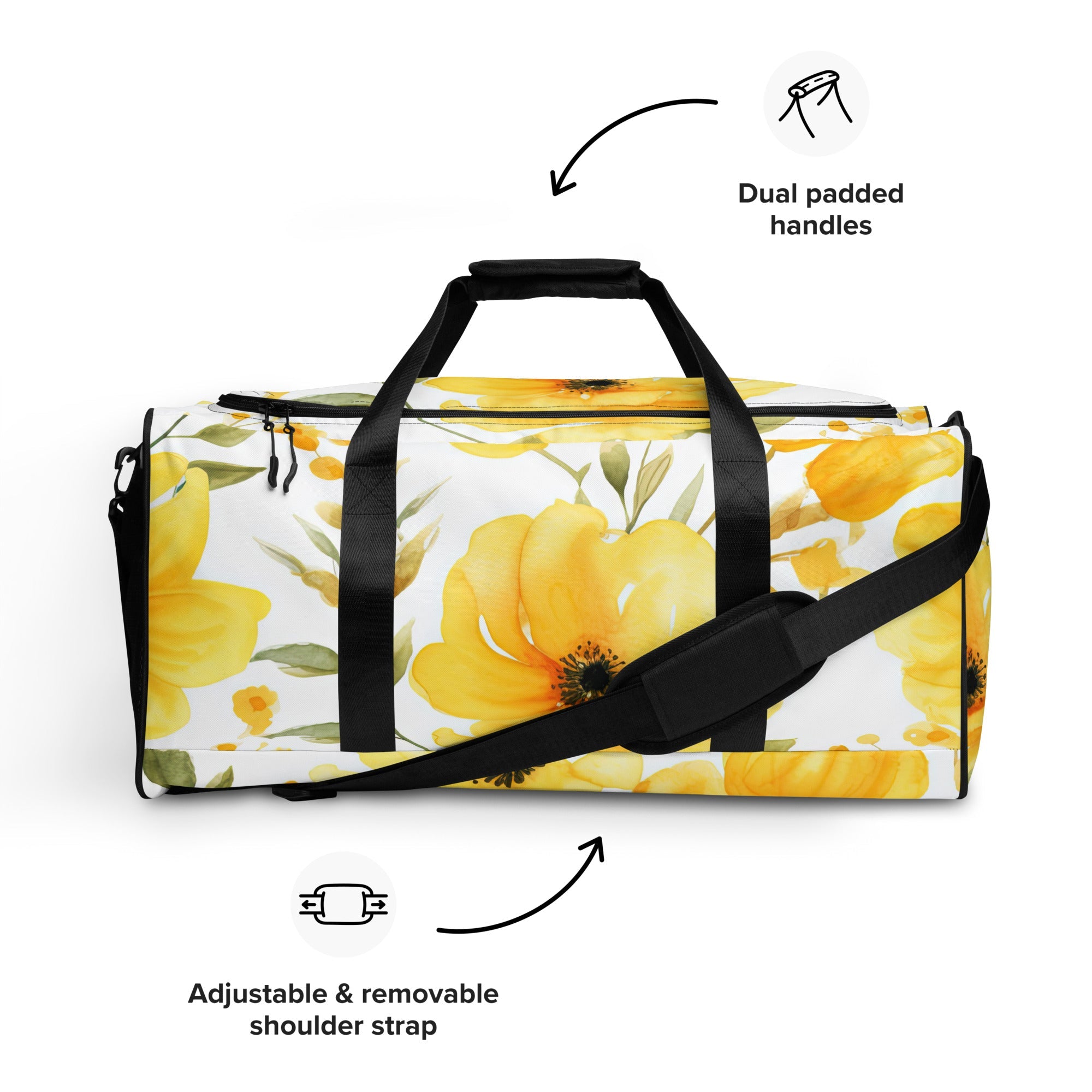 Floral Duffle Bag, Flower Lover Gym Bag, Botanical Travel Bag, Flower Enthusiast Bag, Blossom Duffle, Lovely Bloom Carryall, Spring Inspired Luggage