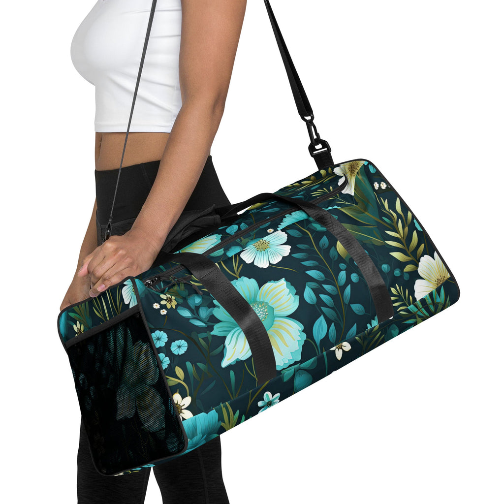 Floral Duffle Bag, Flower Lover Gym Bag, Botanical Travel Bag, Flower Enthusiast Bag, Blossom Duffle, Lovely Bloom Carryall, Spring Inspired Luggage