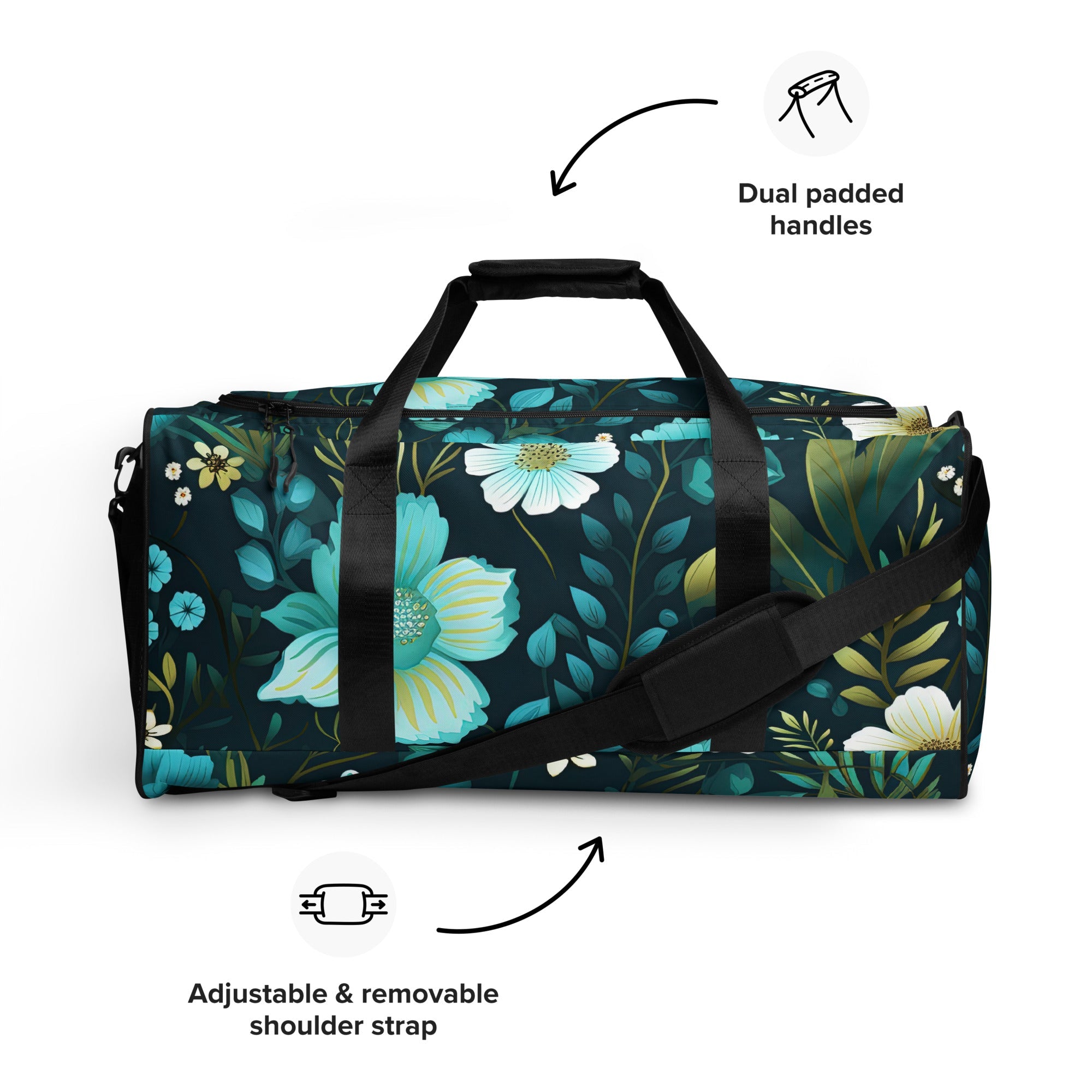 Floral Duffle Bag, Flower Lover Gym Bag, Botanical Travel Bag, Flower Enthusiast Bag, Blossom Duffle, Lovely Bloom Carryall, Spring Inspired Luggage
