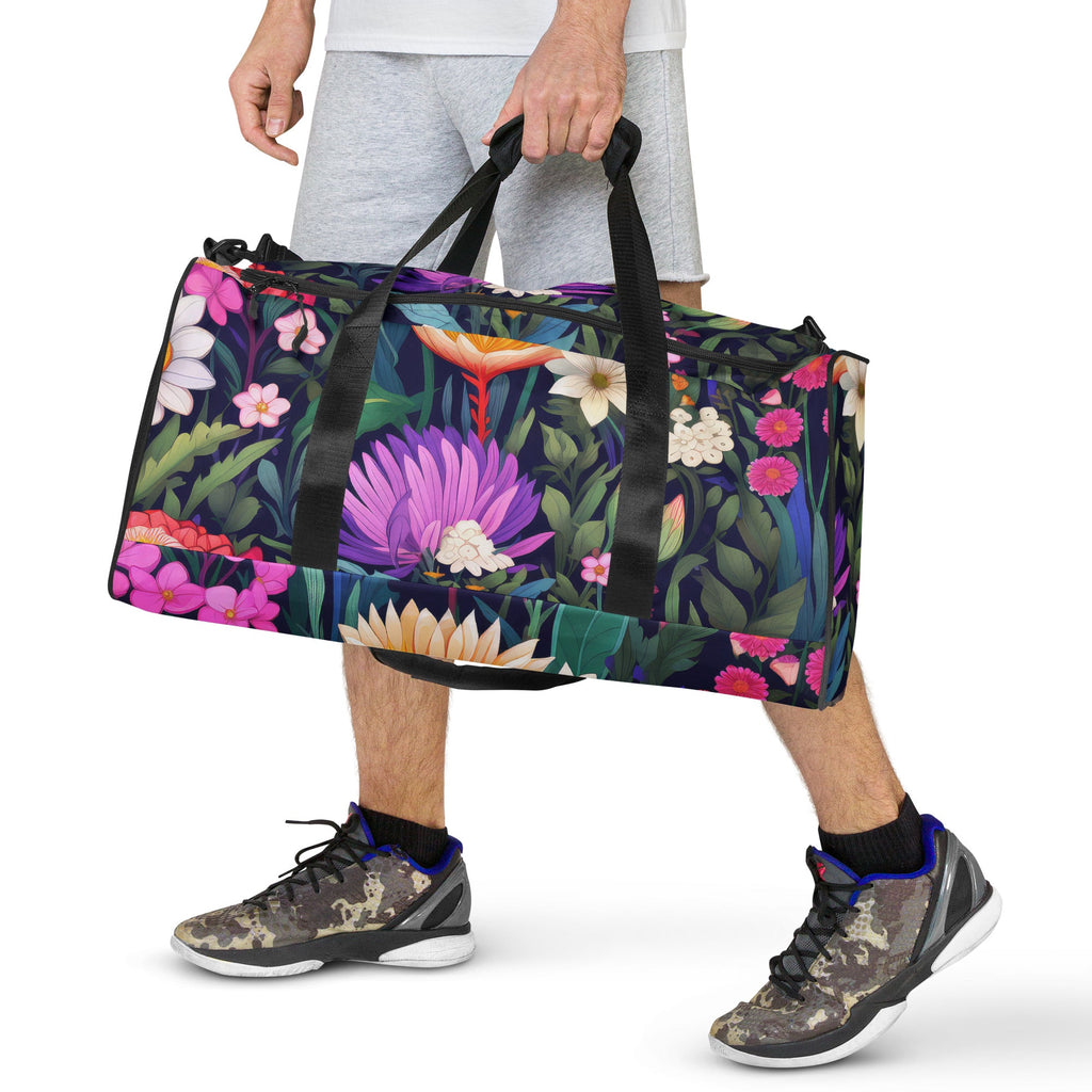 Floral Duffle Bag, Flower Lover Gym Bag, Botanical Travel Bag, Flower Enthusiast Bag, Blossom Duffle, Lovely Bloom Carryall, Spring Inspired Luggage