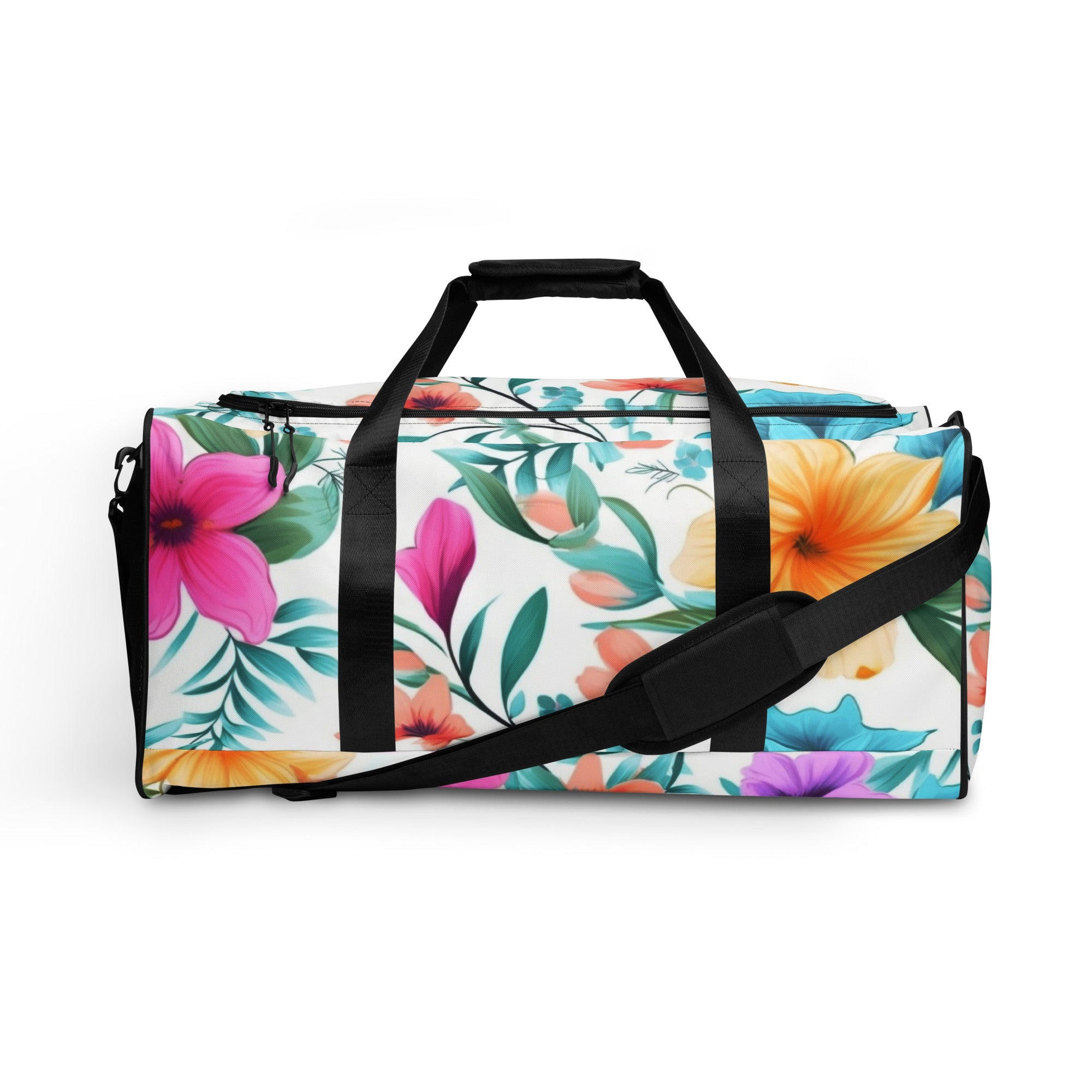 Floral Duffle Bag, Flower Lover Gym Bag, Botanical Travel Bag, Flower Enthusiast Bag, Blossom Duffle, Lovely Bloom Carryall, Spring Inspired Luggage