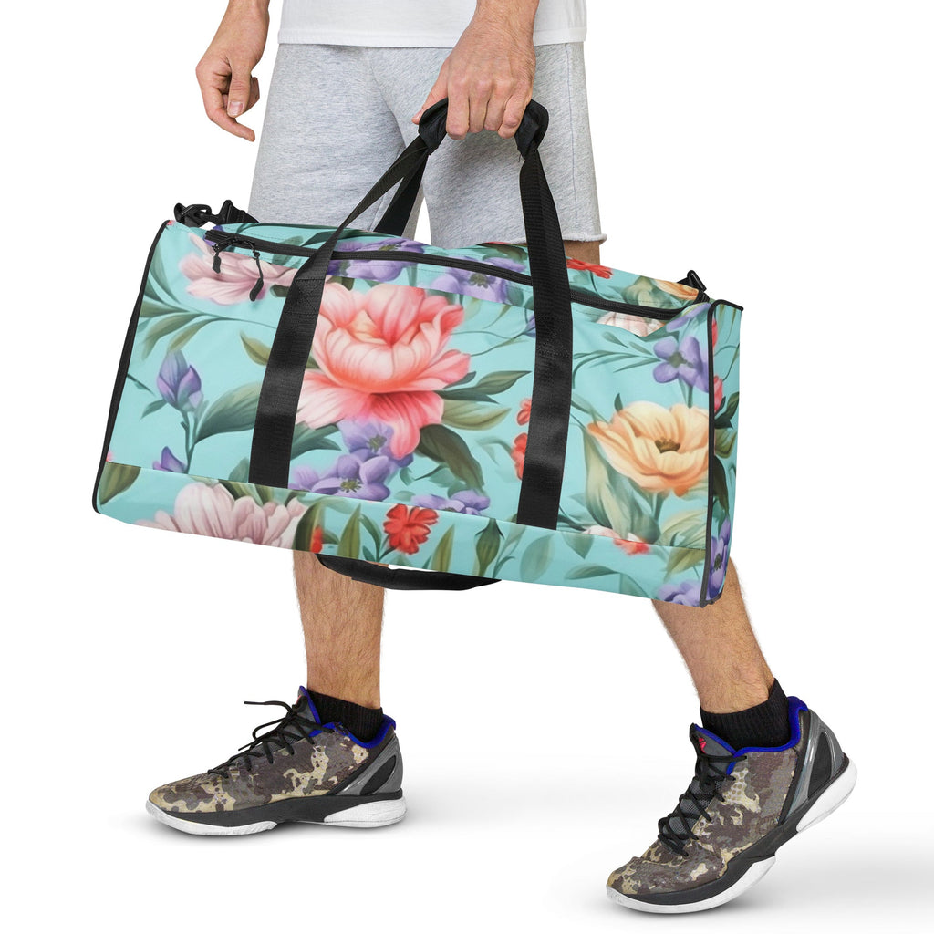 Floral Duffle Bag, Flower Lover Gym Bag, Botanical Travel Bag, Flower Enthusiast Bag, Blossom Duffle, Lovely Bloom Carryall, Spring Inspired Luggage