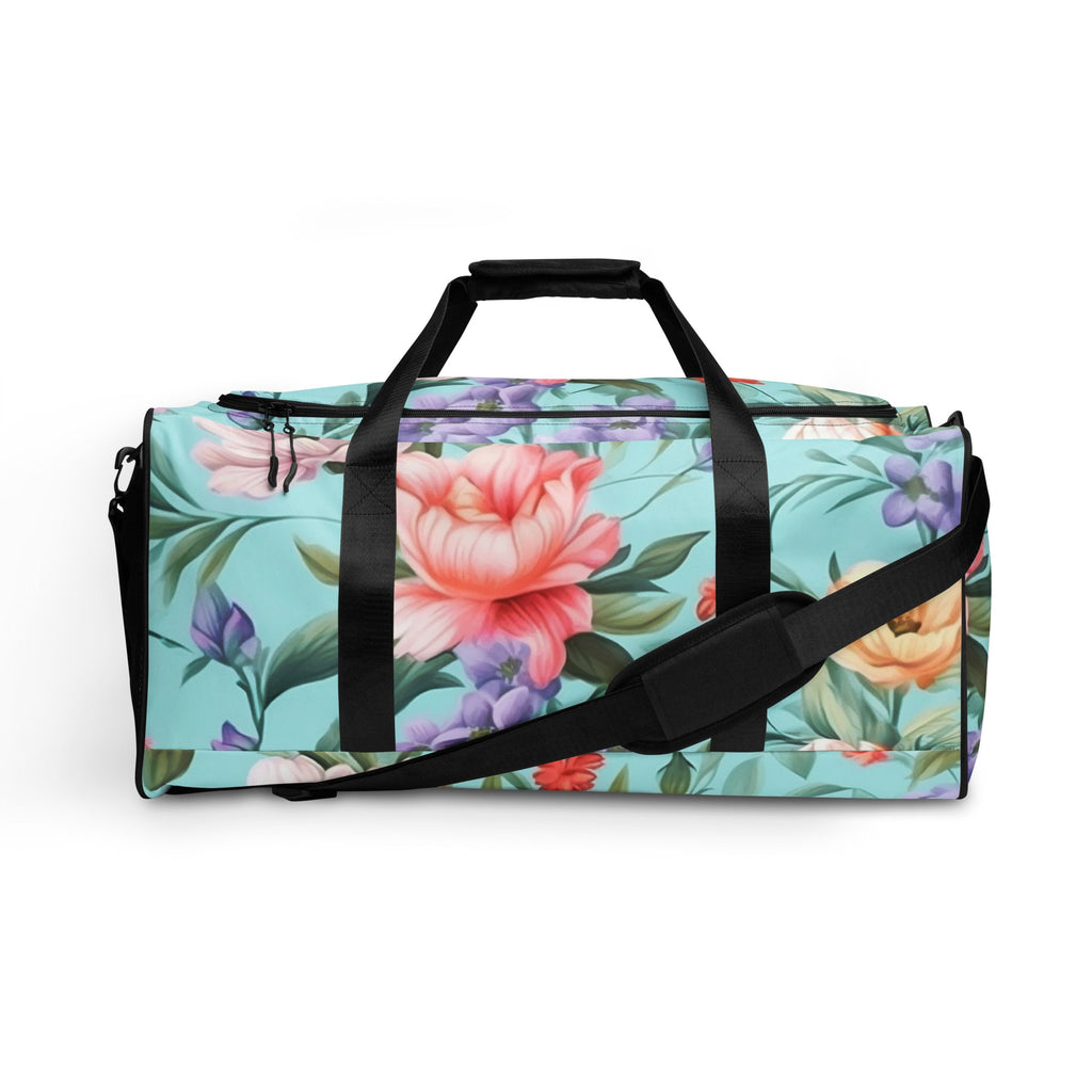 Floral Duffle Bag, Flower Lover Gym Bag, Botanical Travel Bag, Flower Enthusiast Bag, Blossom Duffle, Lovely Bloom Carryall, Spring Inspired Luggage