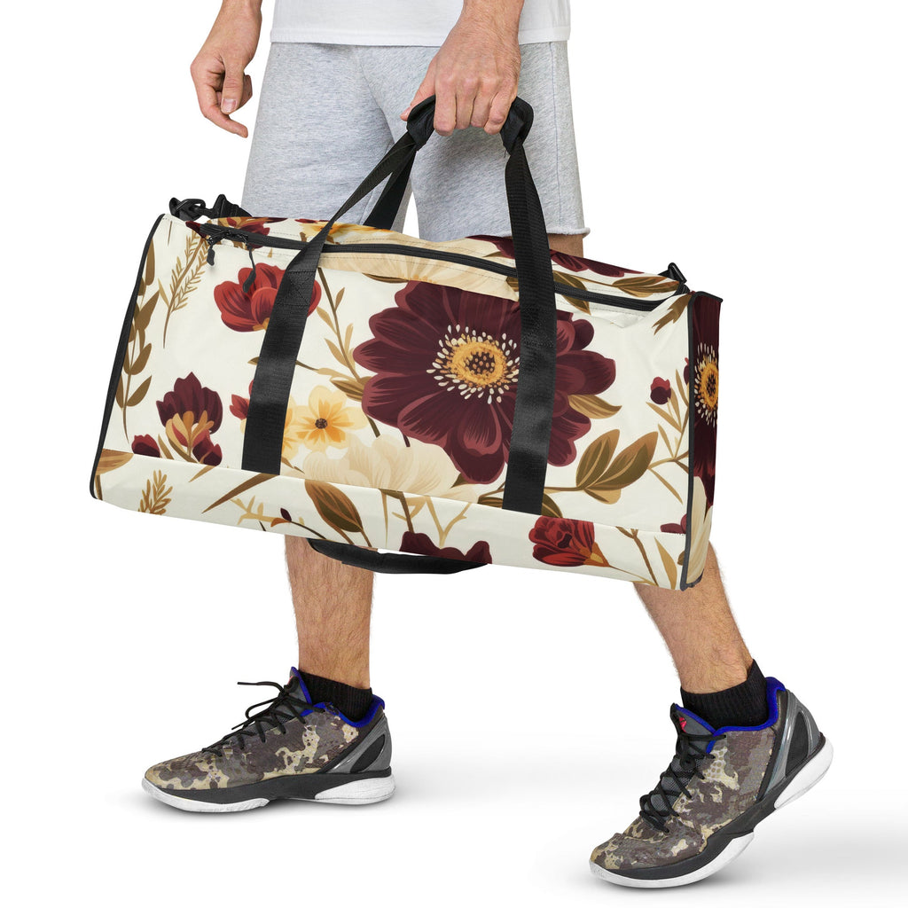 Floral Duffle Bag, Flower Lover Gym Bag, Botanical Travel Bag, Flower Enthusiast Bag, Blossom Duffle, Lovely Bloom Carryall, Spring Inspired Luggage