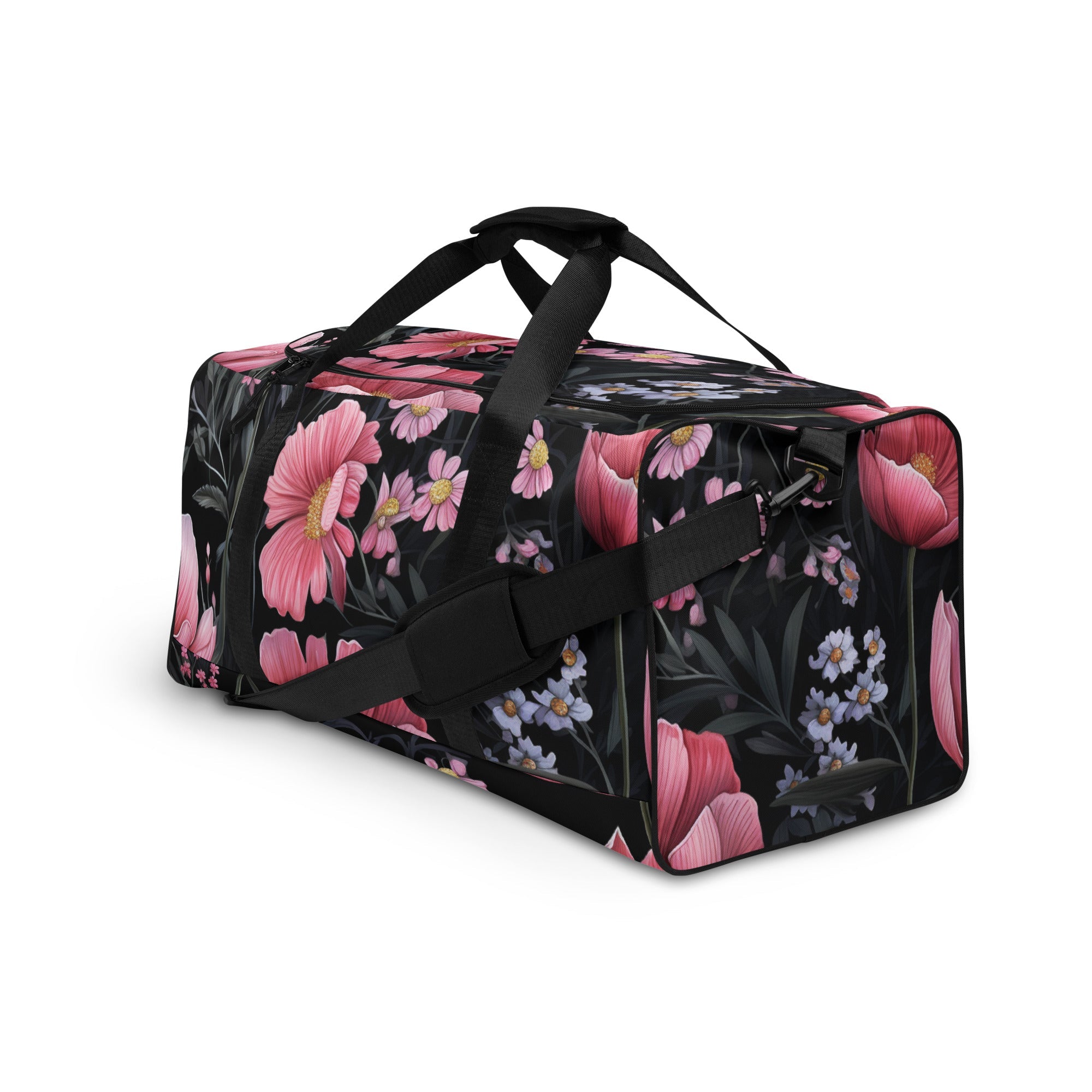 Floral Duffle Bag, Flower Lover Gym Bag, Botanical Travel Bag, Flower Enthusiast Bag, Blossom Duffle, Lovely Bloom Carryall, Spring Inspired Luggage