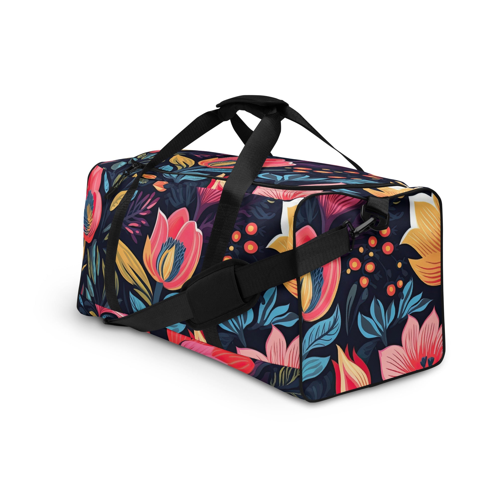 Floral Duffle Bag, Flower Lover Gym Bag, Botanical Travel Bag, Flower Enthusiast Bag, Blossom Duffle, Lovely Bloom Carryall, Spring Inspired Luggage