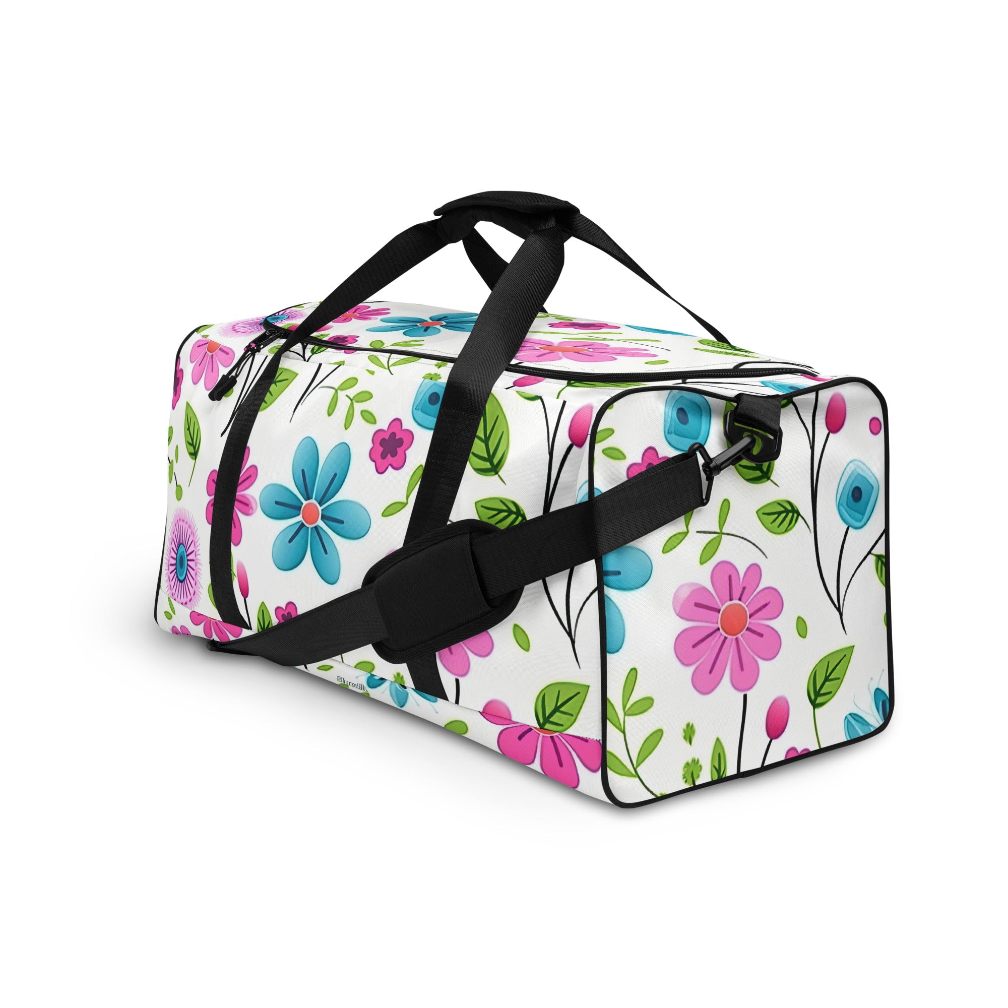 Floral Duffle Bag, Flower Lover Gym Bag, Botanical Travel Bag, Flower Enthusiast Bag, Blossom Duffle, Lovely Bloom Carryall, Spring Inspired Luggage