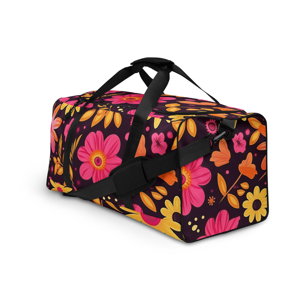 Floral Duffle Bag, Flower Lover Gym Bag, Botanical Travel Bag, Flower Enthusiast Bag, Blossom Duffle, Lovely Bloom Carryall, Spring Inspired Luggage