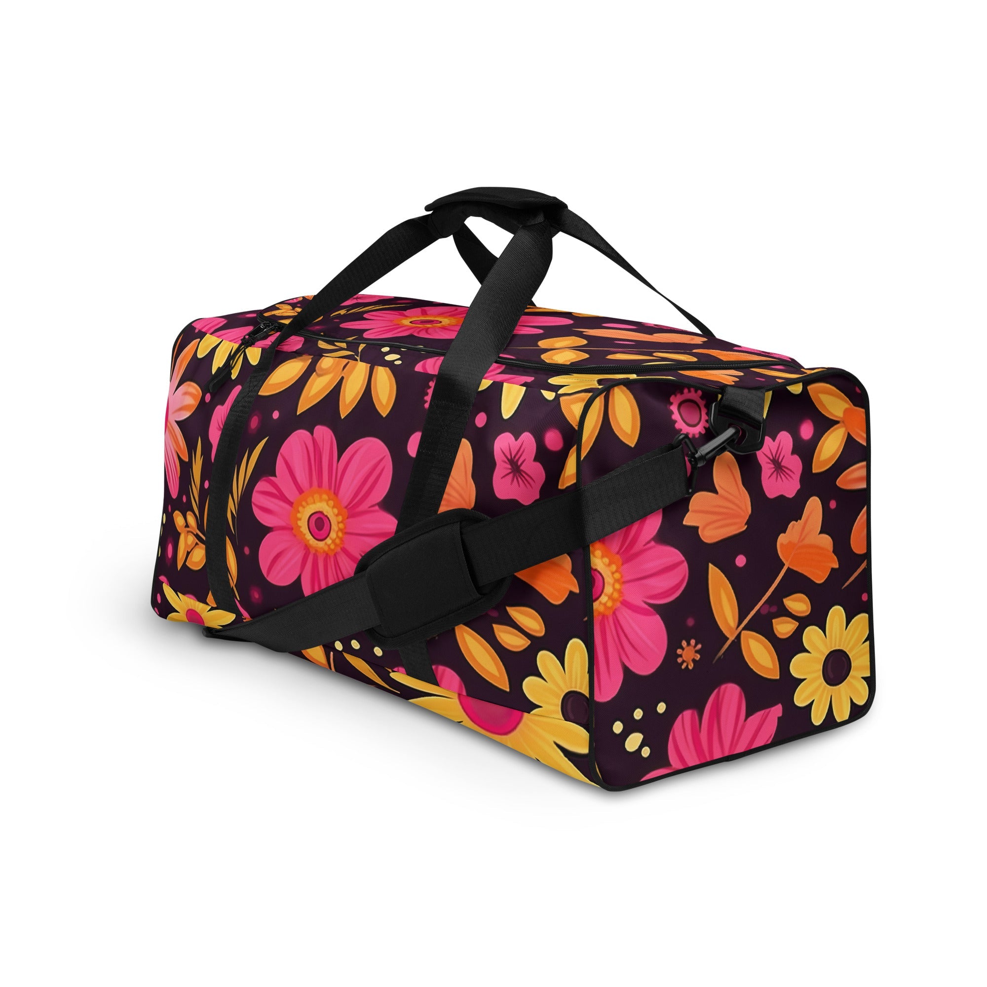 Floral Duffle Bag, Flower Lover Gym Bag, Botanical Travel Bag, Flower Enthusiast Bag, Blossom Duffle, Lovely Bloom Carryall, Spring Inspired Luggage