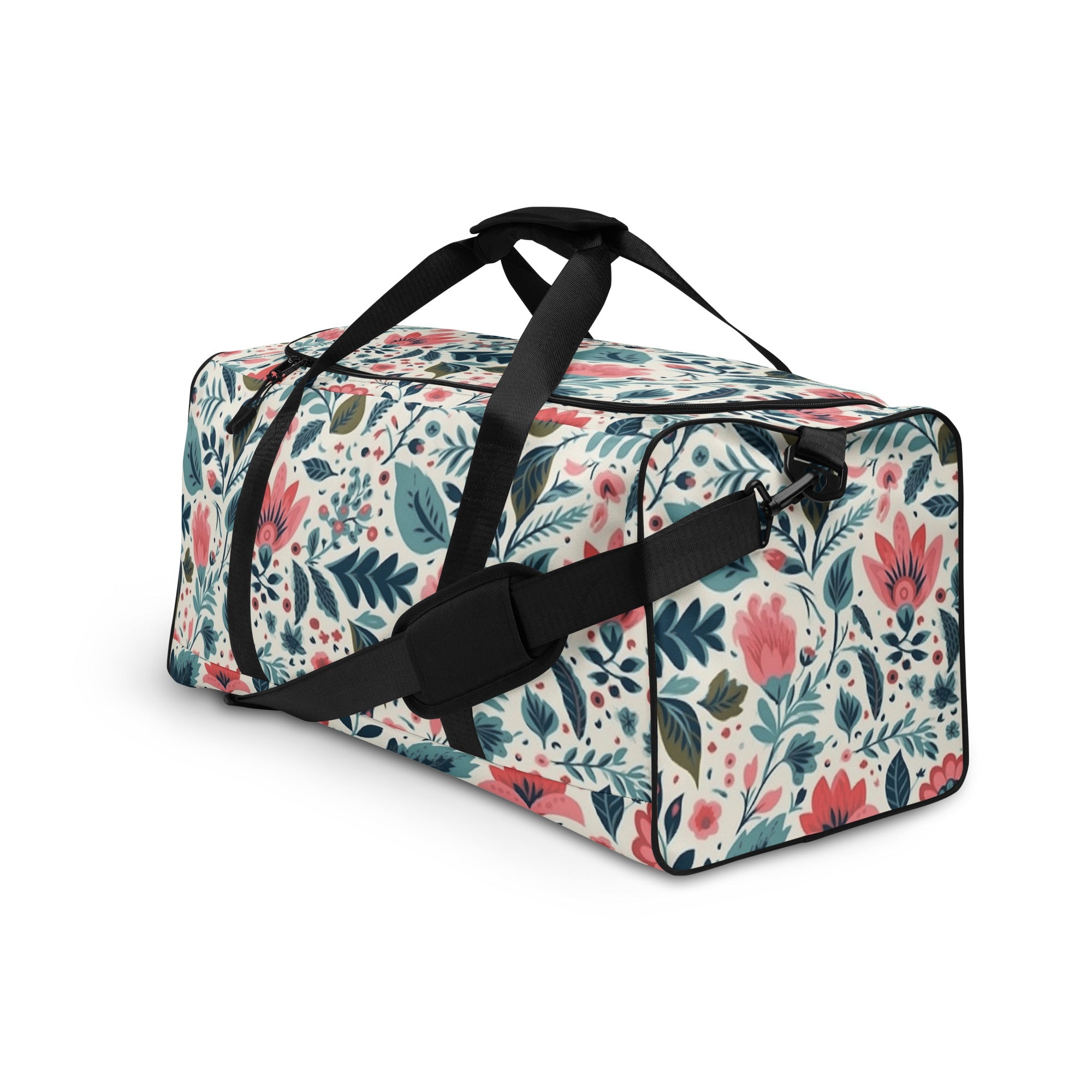 Floral Duffle Bag, Flower Lover Gym Bag, Botanical Travel Bag, Flower Enthusiast Bag, Blossom Duffle, Lovely Bloom Carryall, Spring Inspired Luggage
