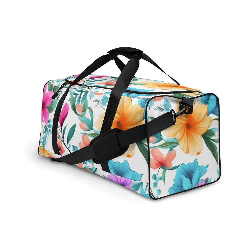 Floral Duffle Bag, Flower Lover Gym Bag, Botanical Travel Bag, Flower Enthusiast Bag, Blossom Duffle, Lovely Bloom Carryall, Spring Inspired Luggage