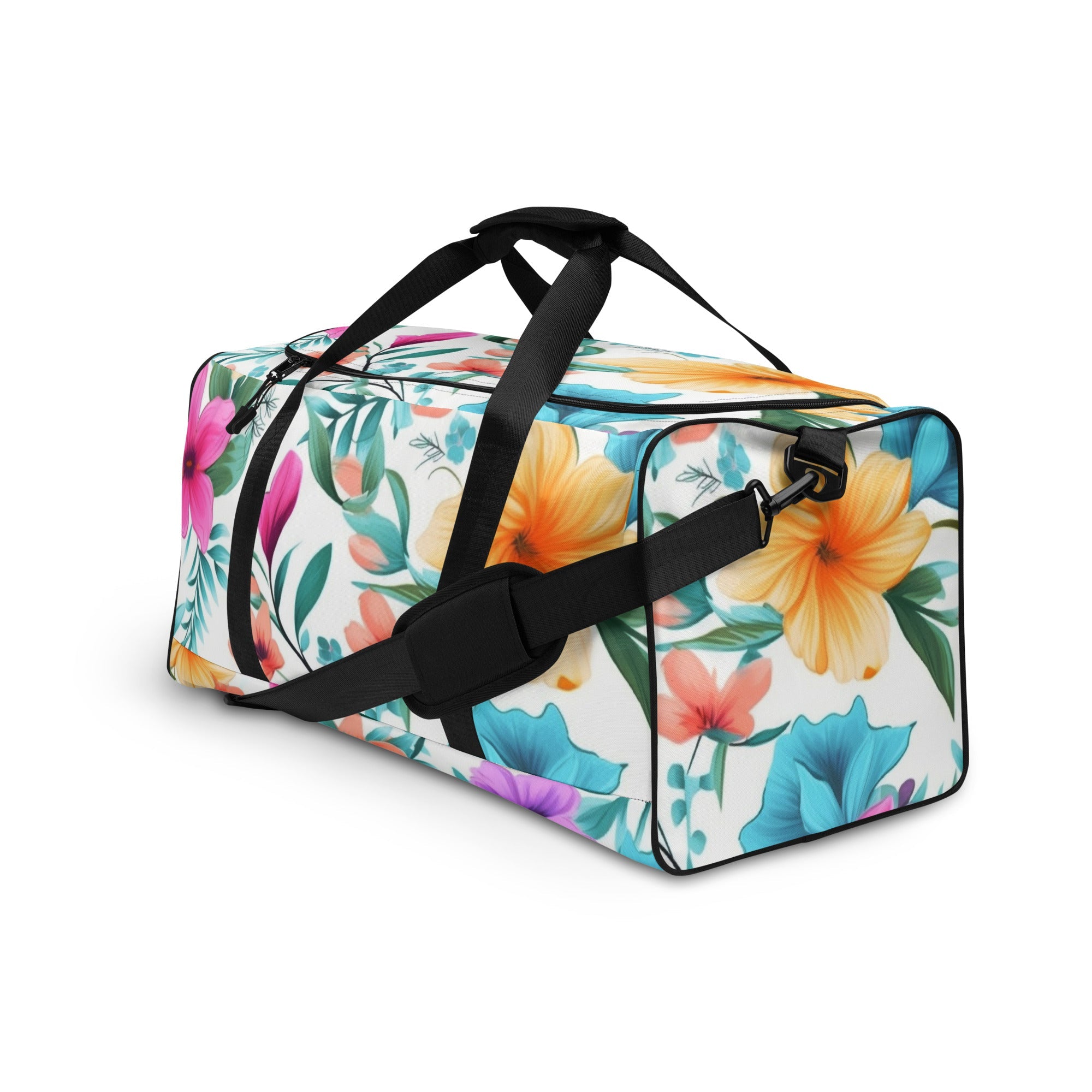 Floral Duffle Bag, Flower Lover Gym Bag, Botanical Travel Bag, Flower Enthusiast Bag, Blossom Duffle, Lovely Bloom Carryall, Spring Inspired Luggage