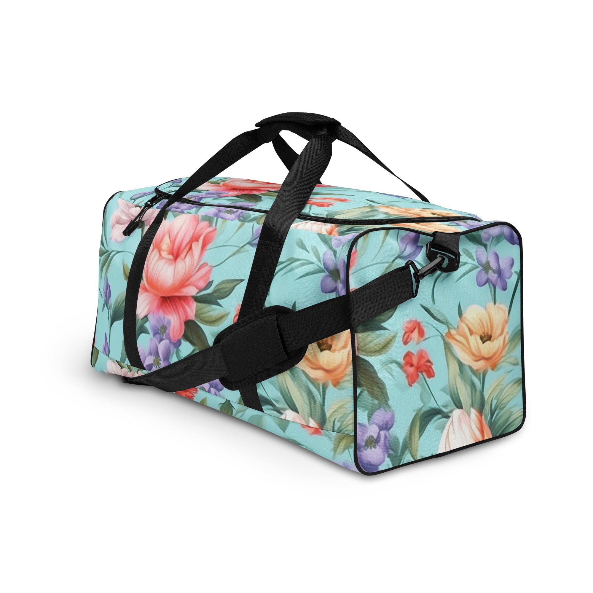 Floral Duffle Bag, Flower Lover Gym Bag, Botanical Travel Bag, Flower Enthusiast Bag, Blossom Duffle, Lovely Bloom Carryall, Spring Inspired Luggage