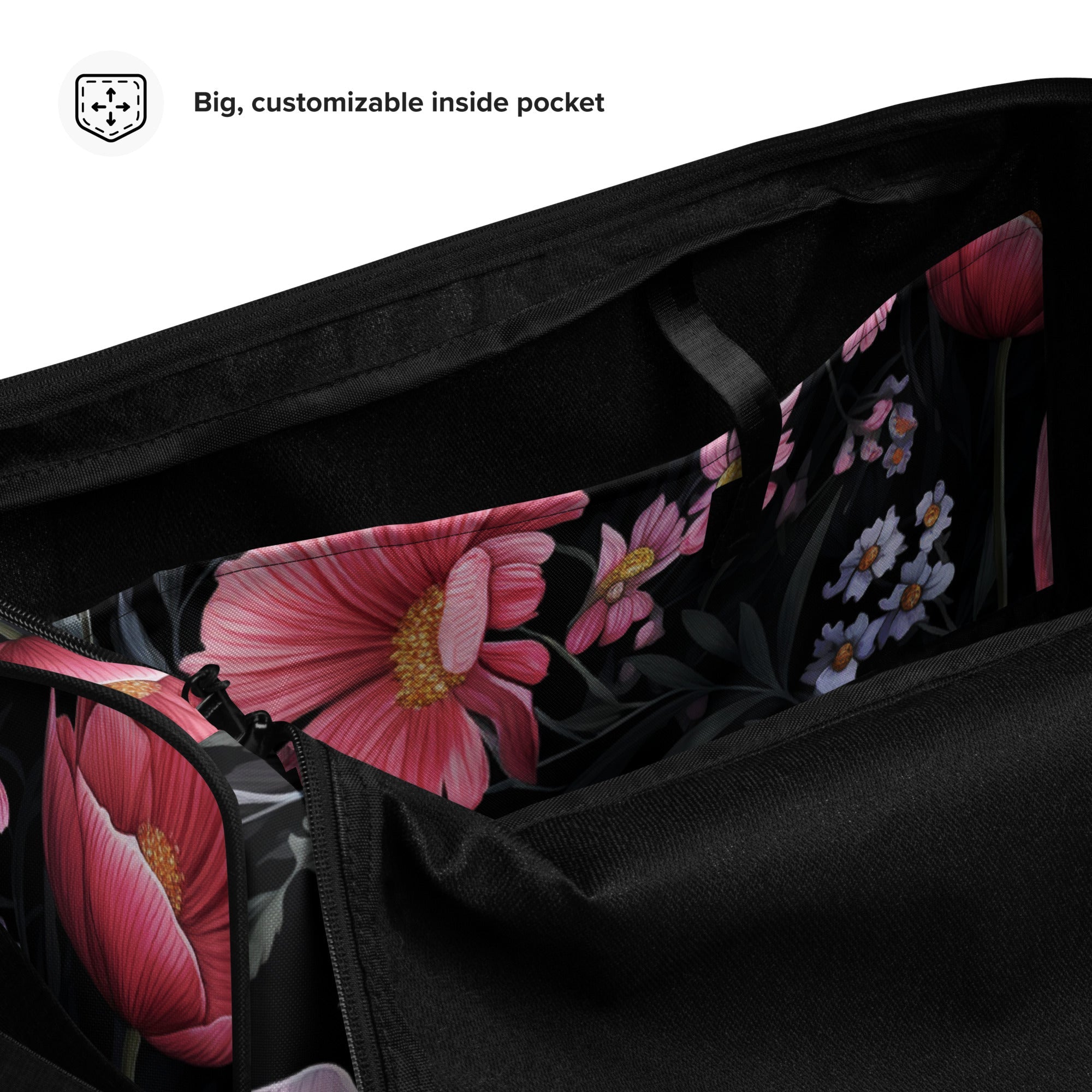 Floral Duffle Bag, Flower Lover Gym Bag, Botanical Travel Bag, Flower Enthusiast Bag, Blossom Duffle, Lovely Bloom Carryall, Spring Inspired Luggage