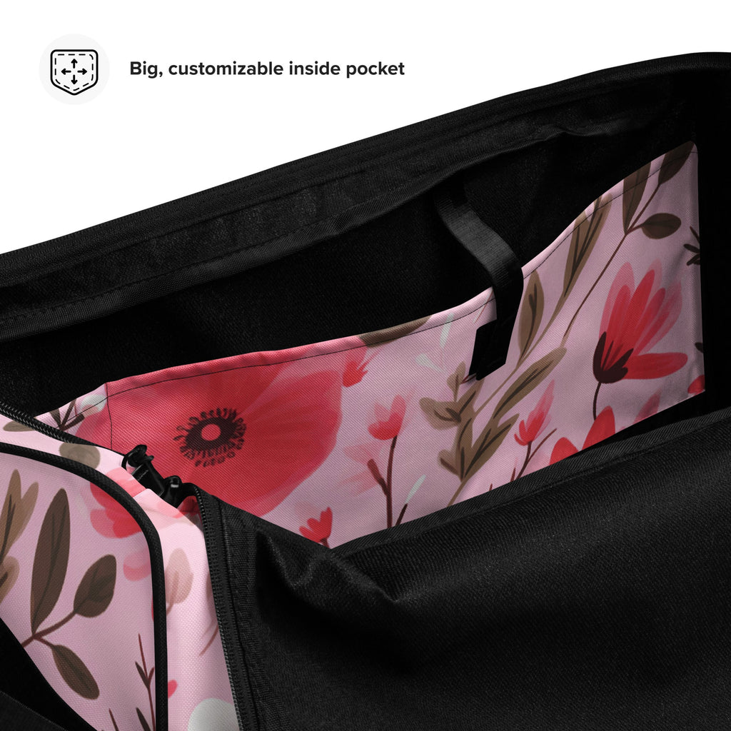 Floral Duffle Bag, Flower Lover Gym Bag, Botanical Travel Bag, Flower Enthusiast Bag, Blossom Duffle, Lovely Bloom Carryall, Spring Inspired Luggage