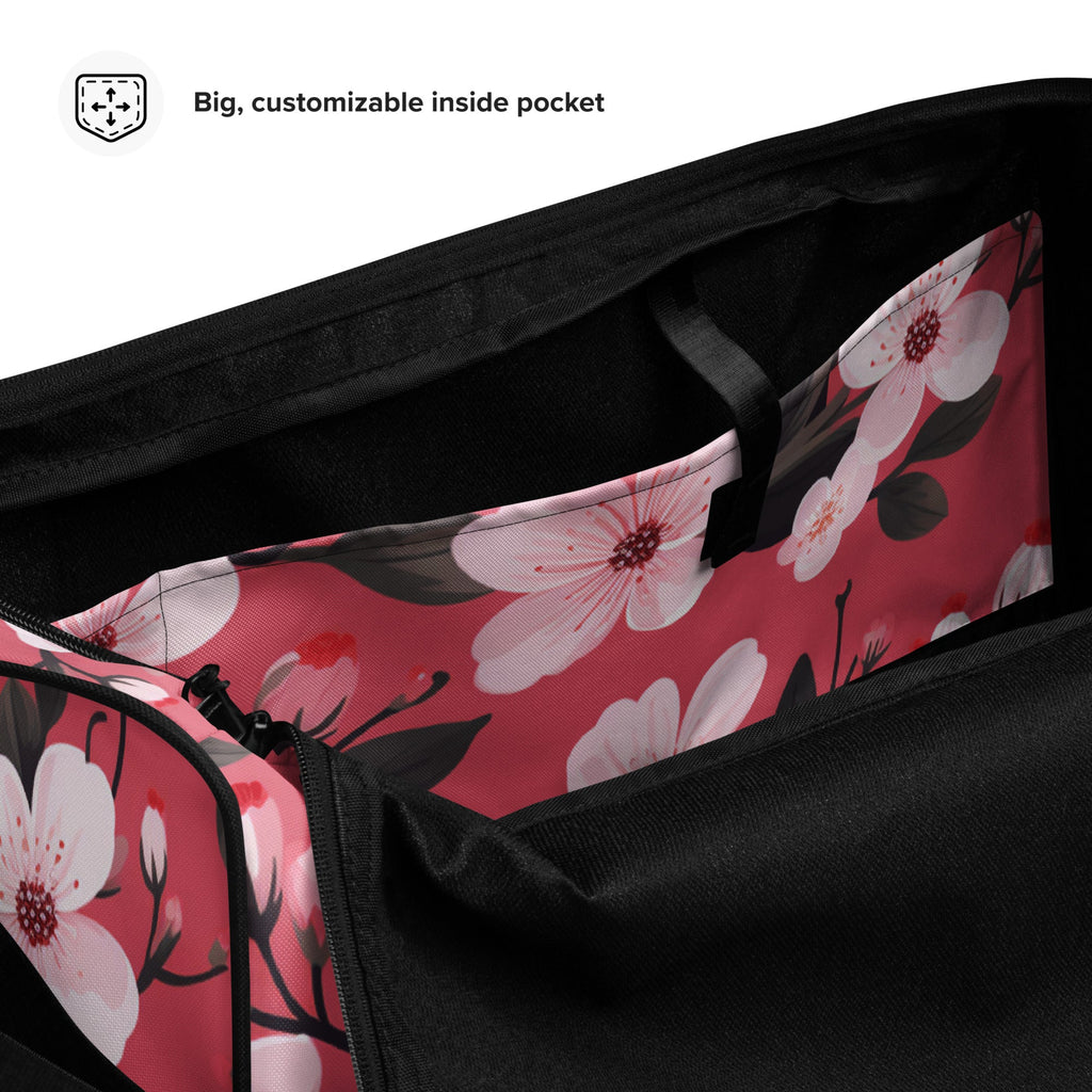 Floral Duffle Bag, Flower Lover Gym Bag, Botanical Travel Bag, Flower Enthusiast Bag, Blossom Duffle, Lovely Bloom Carryall, Spring Inspired Luggage