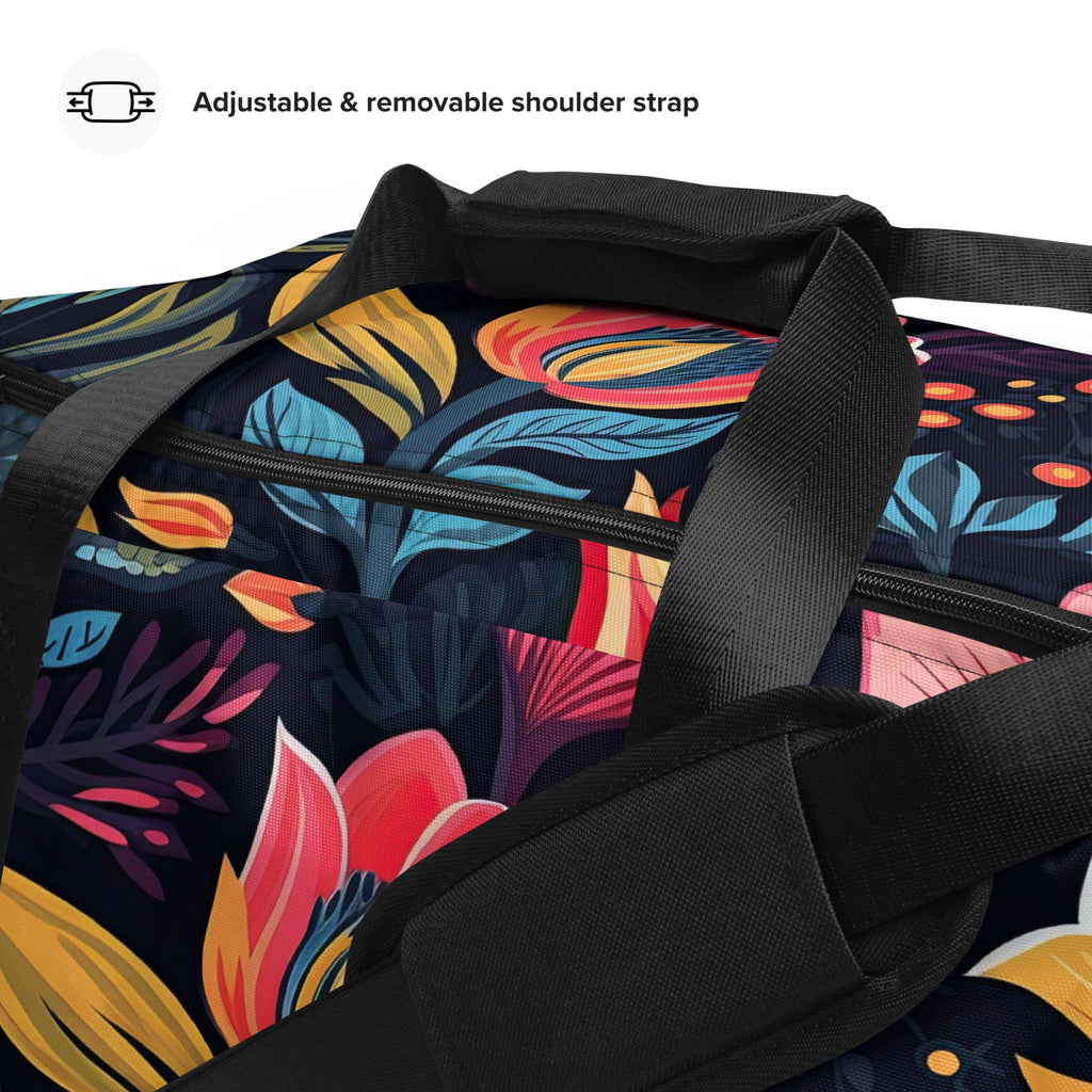 Floral Duffle Bag, Flower Lover Gym Bag, Botanical Travel Bag, Flower Enthusiast Bag, Blossom Duffle, Lovely Bloom Carryall, Spring Inspired Luggage