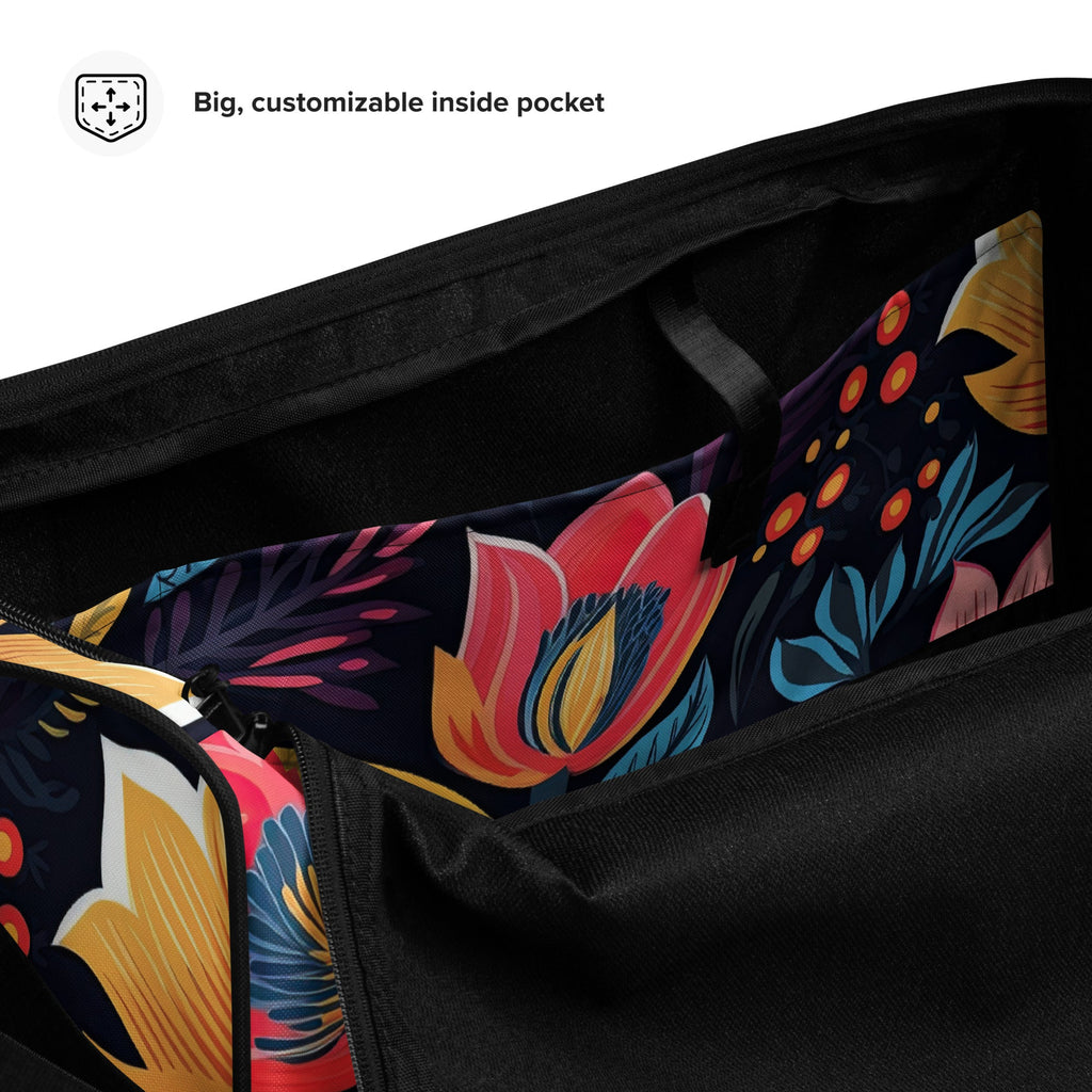 Floral Duffle Bag, Flower Lover Gym Bag, Botanical Travel Bag, Flower Enthusiast Bag, Blossom Duffle, Lovely Bloom Carryall, Spring Inspired Luggage