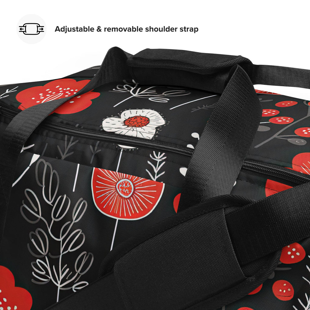 Floral Duffle Bag, Flower Lover Gym Bag, Botanical Travel Bag, Flower Enthusiast Bag, Blossom Duffle, Lovely Bloom Carryall, Spring Inspired Luggage