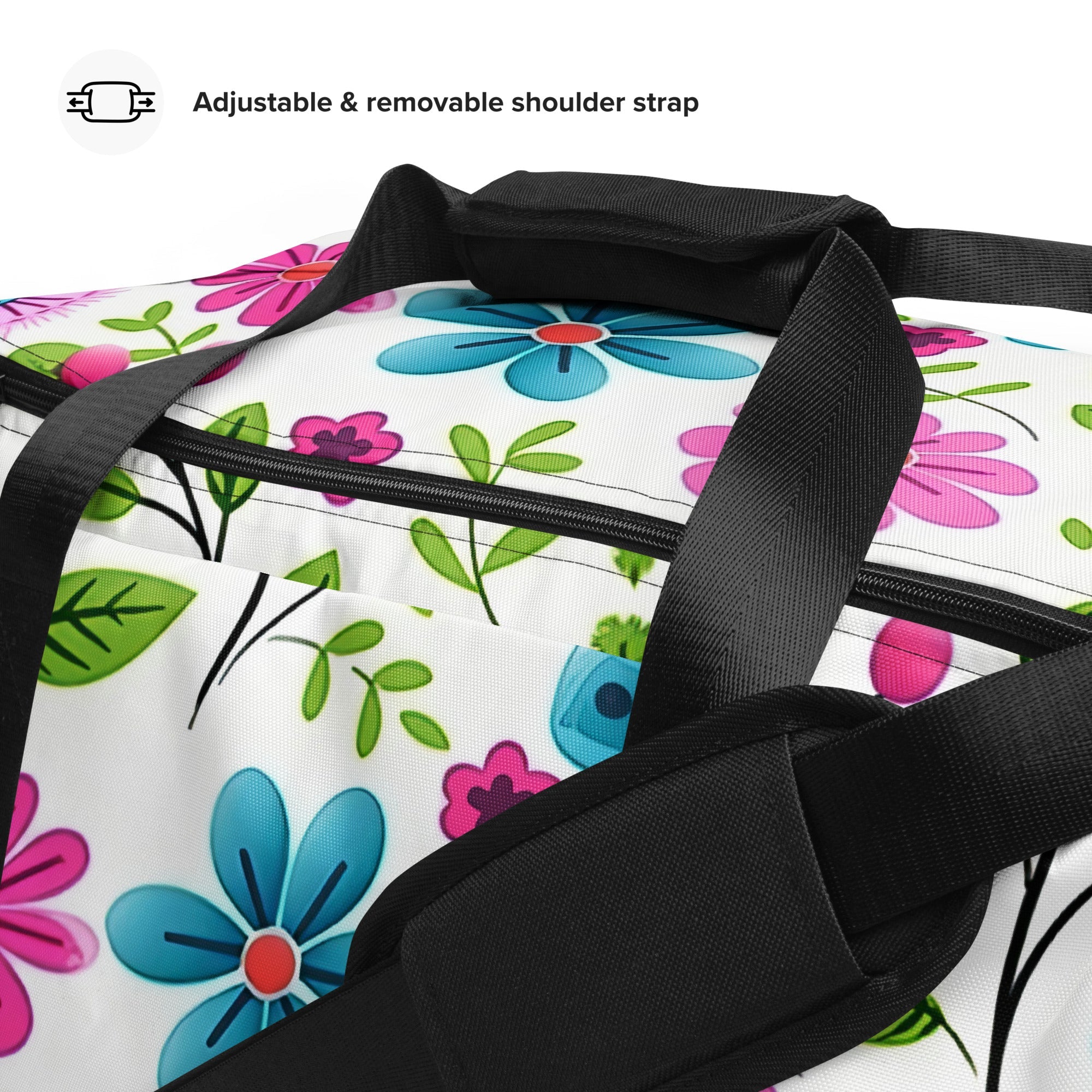 Floral Duffle Bag, Flower Lover Gym Bag, Botanical Travel Bag, Flower Enthusiast Bag, Blossom Duffle, Lovely Bloom Carryall, Spring Inspired Luggage